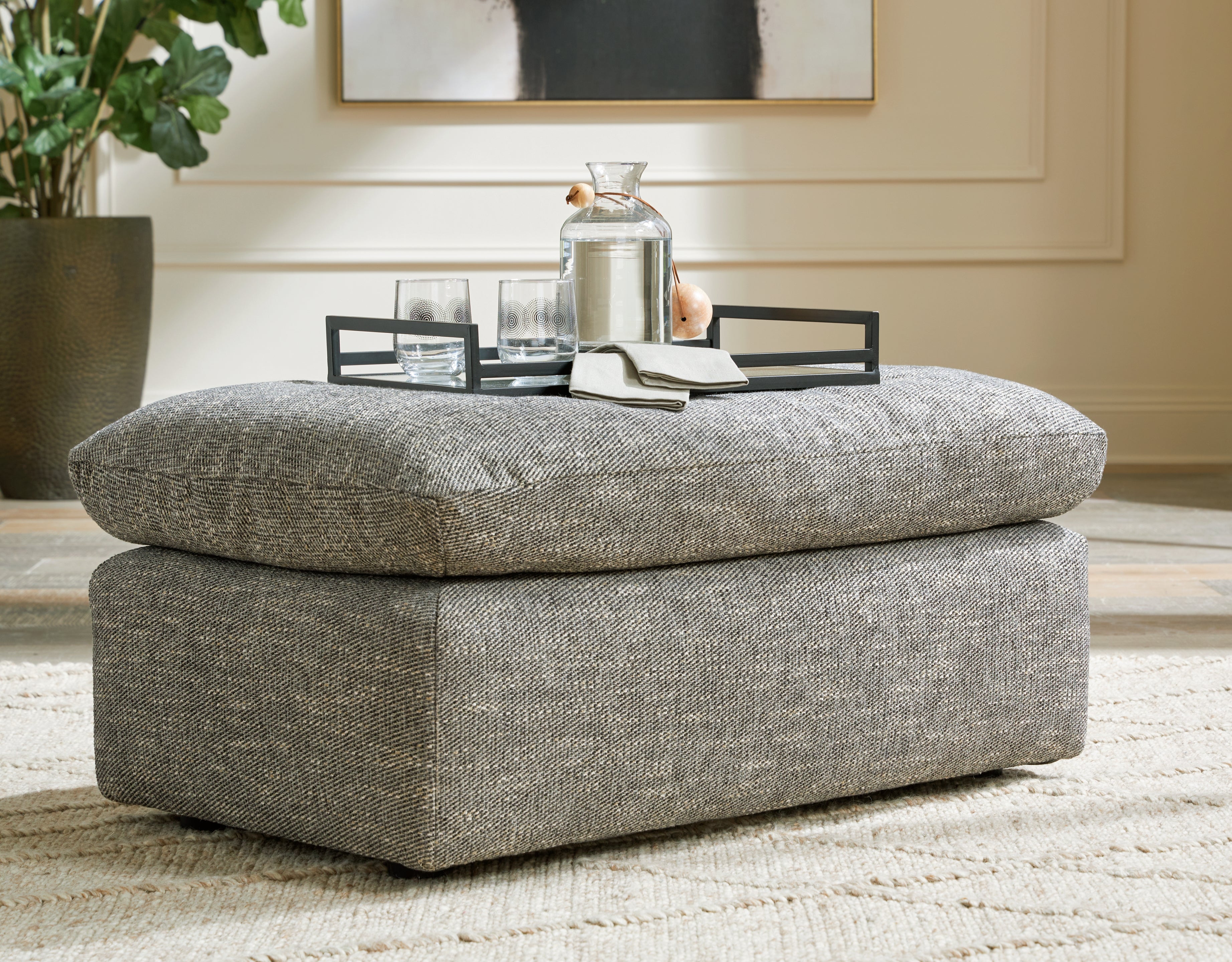 Elite Furniture Outlet - Ashley Furniture - Dramatic Living Room - Ottoman / Granite - 1170214