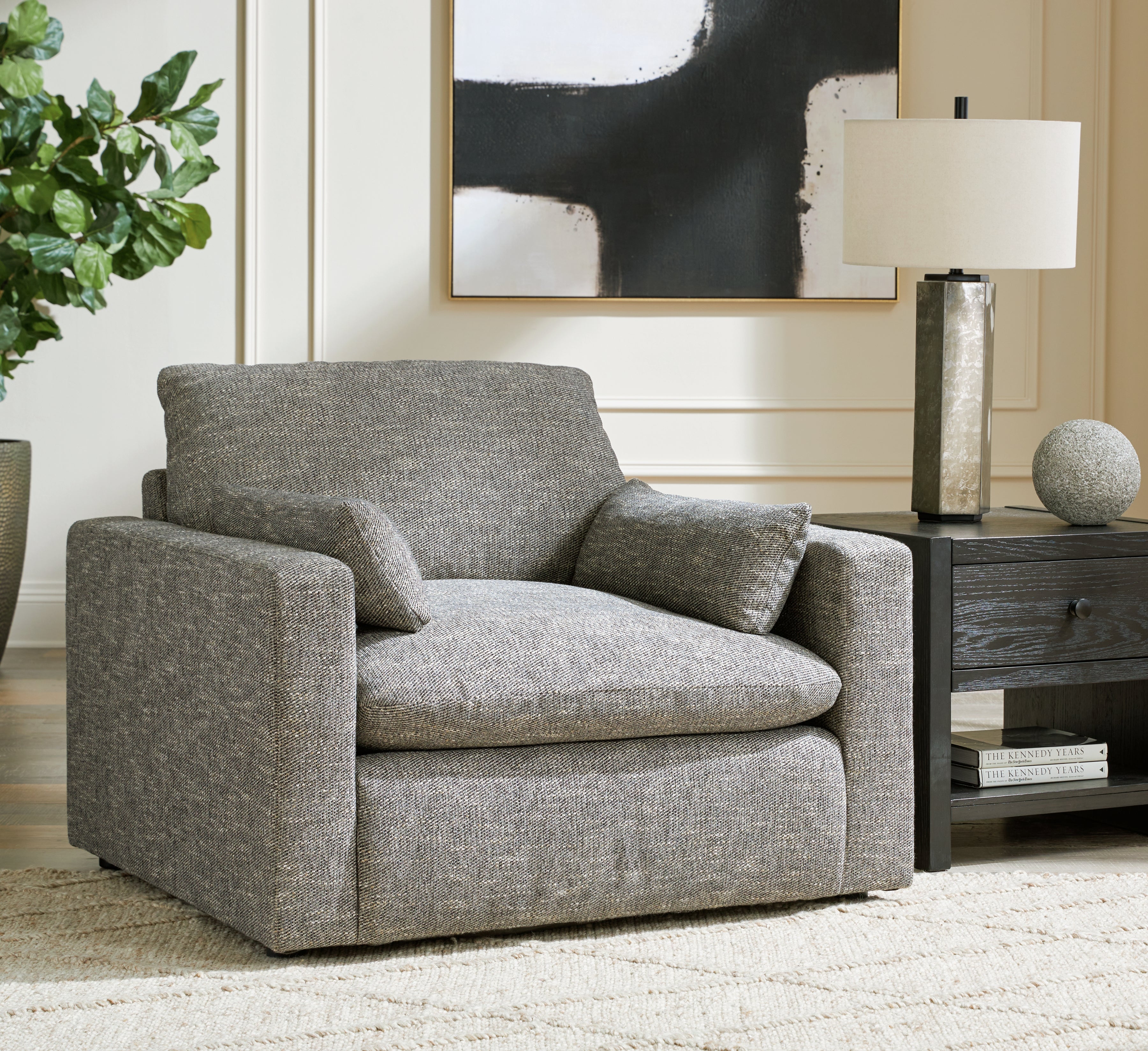 Elite Furniture Outlet - Ashley Furniture - Dramatic Living Room - Chair and a Half / Granite - 1170223