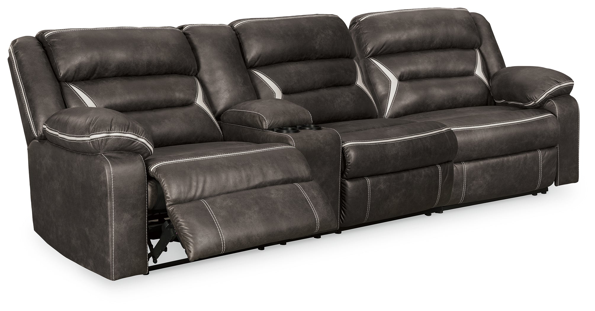 Elite Furniture Outlet - Ashley Furniture - Kincord Sectional - 2-Piece Power Reclining Sectional Sofa / Midnight - 13104S2