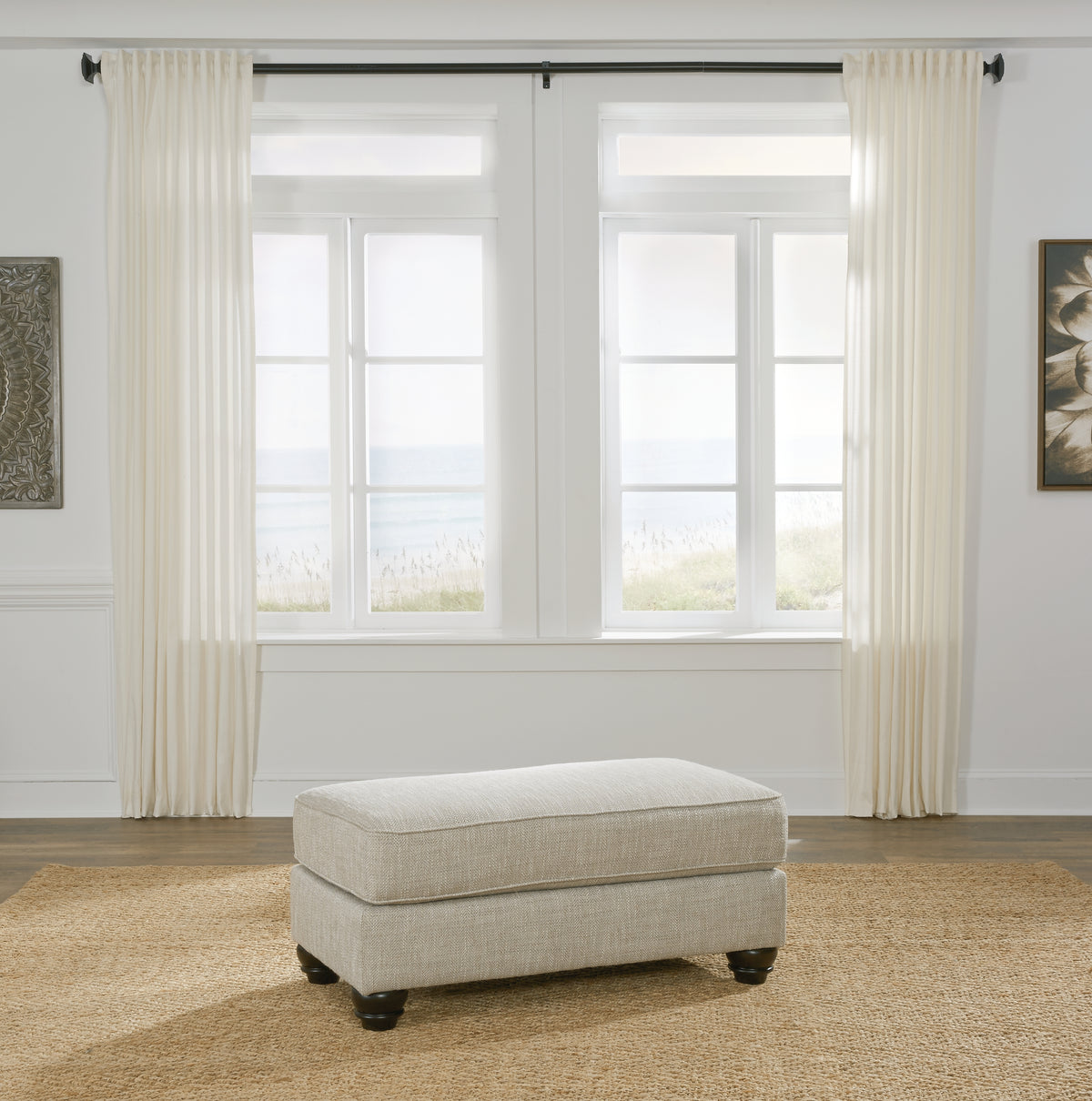 Elite Furniture Outlet - Ashley Furniture - Asanti Living Room - Ottoman / Fog - 1320114