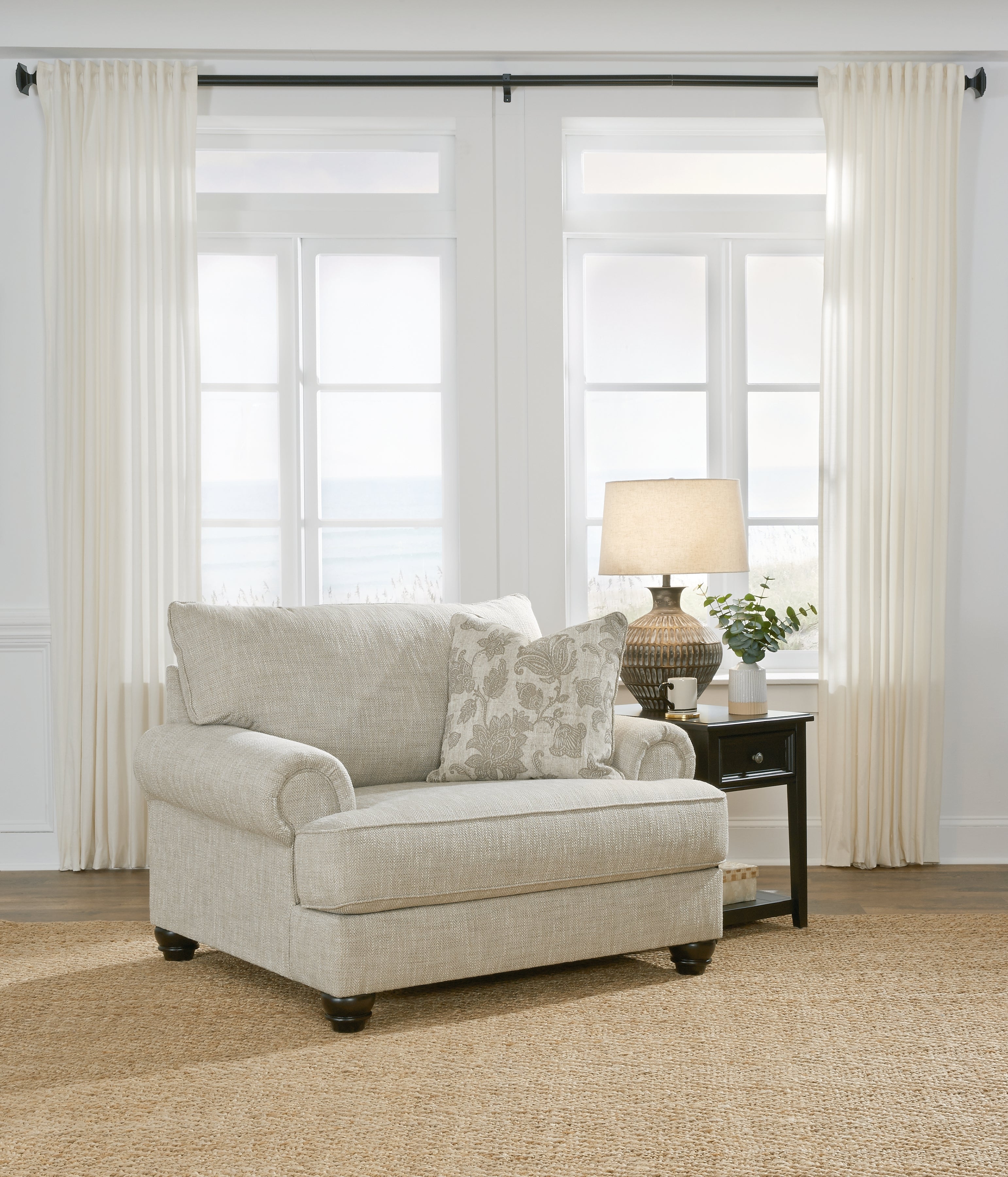Elite Furniture Outlet - Ashley Furniture - Asanti Living Room - Chair and a Half / Fog - 1320123