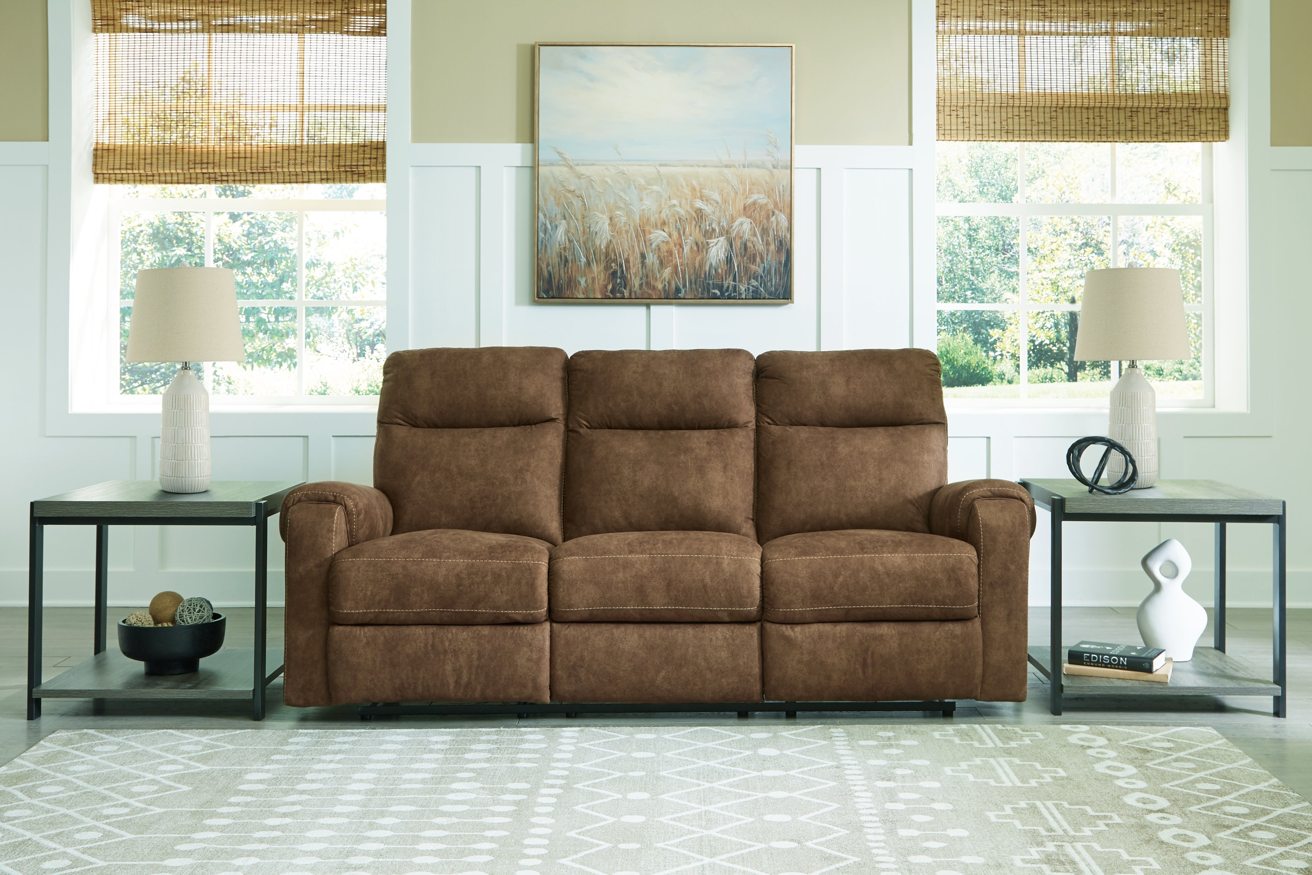 Elite Furniture Outlet - Ashley Furniture - Edenwold Living Room - Reclining Sofa / Brindle - 1380588