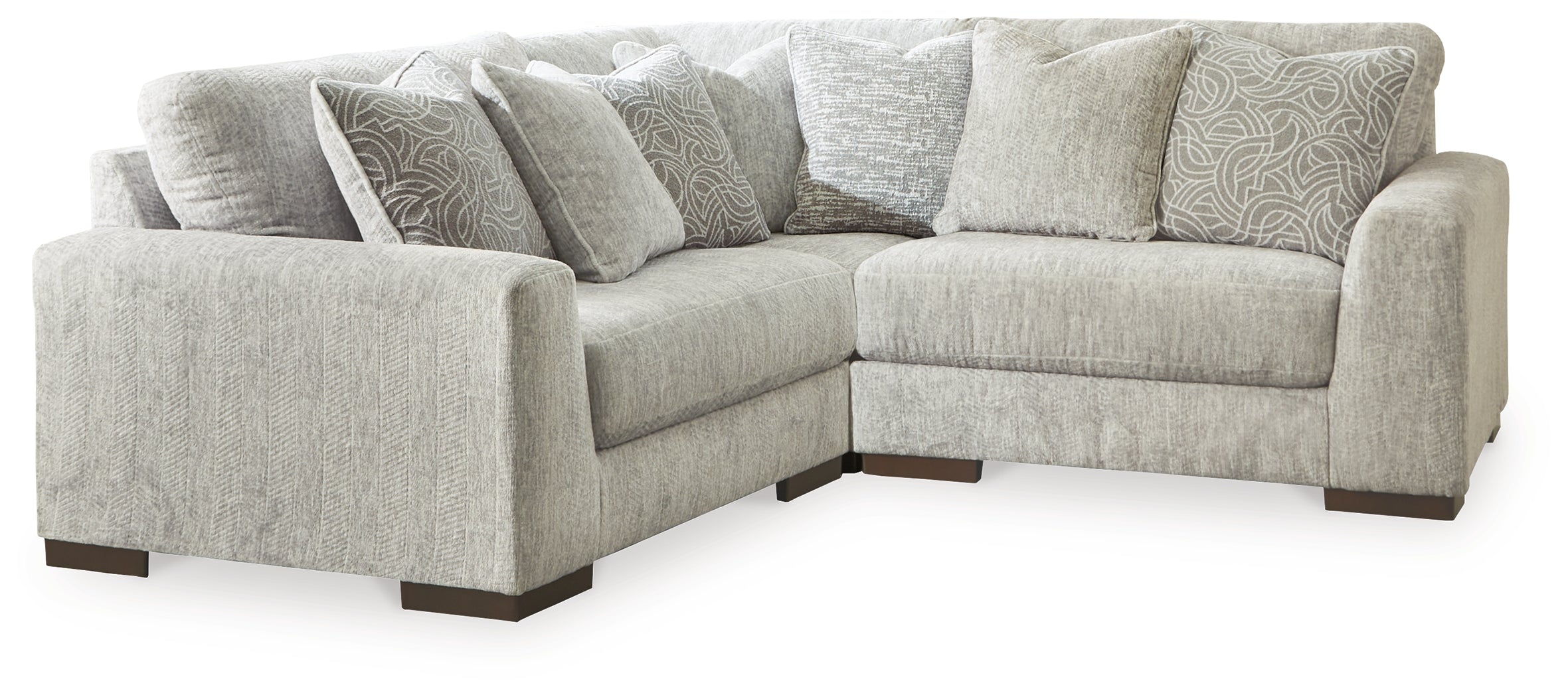 Elite Furniture Outlet - Ashley Furniture - Regent Park Sectional - RAF 3-Piece Sectional / Pewter - 14404S1