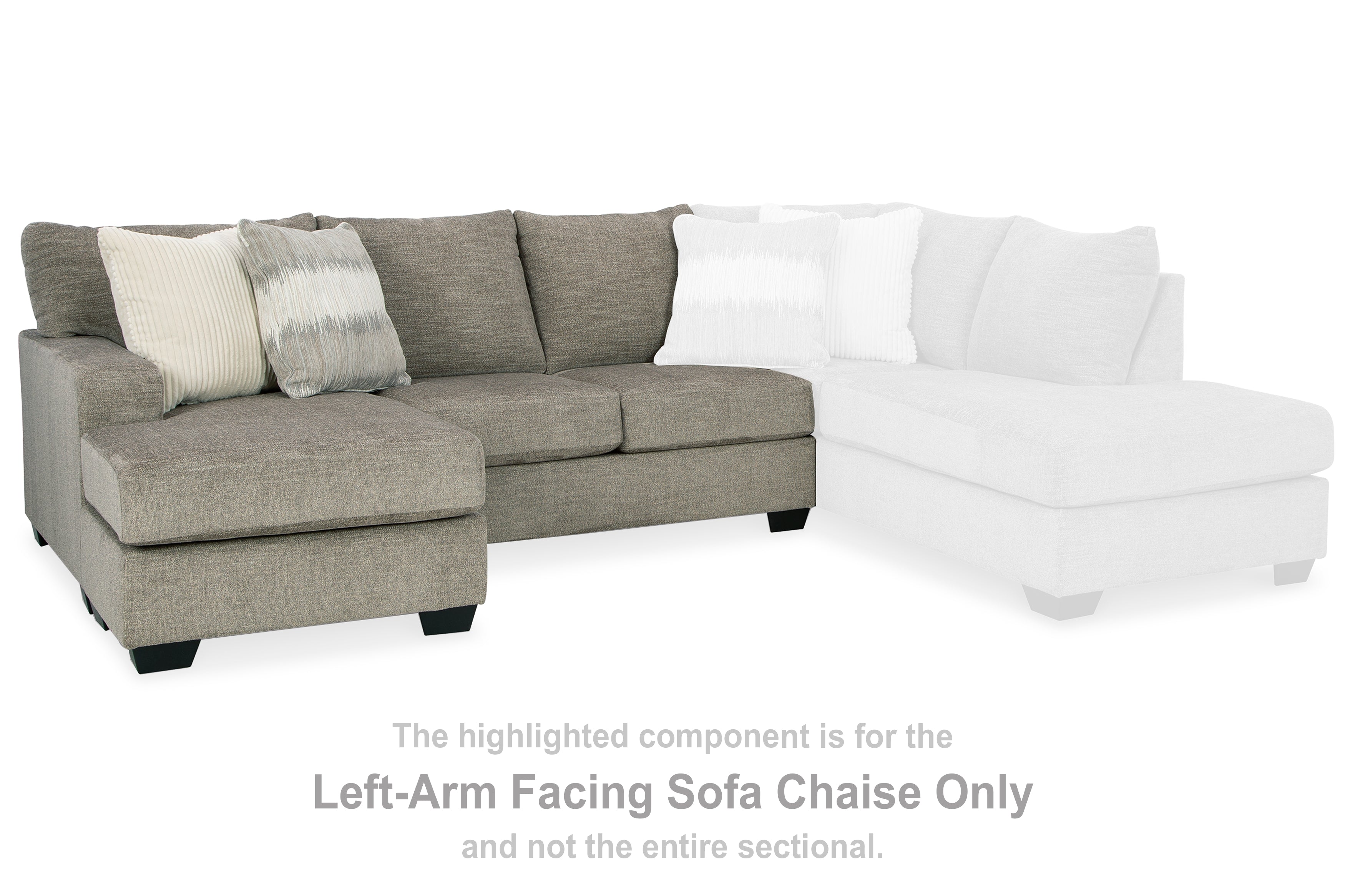 Elite Furniture Outlet - Ashley Furniture - Creswell Sectional - LAF Sofa Chaise / Stone - 1530502