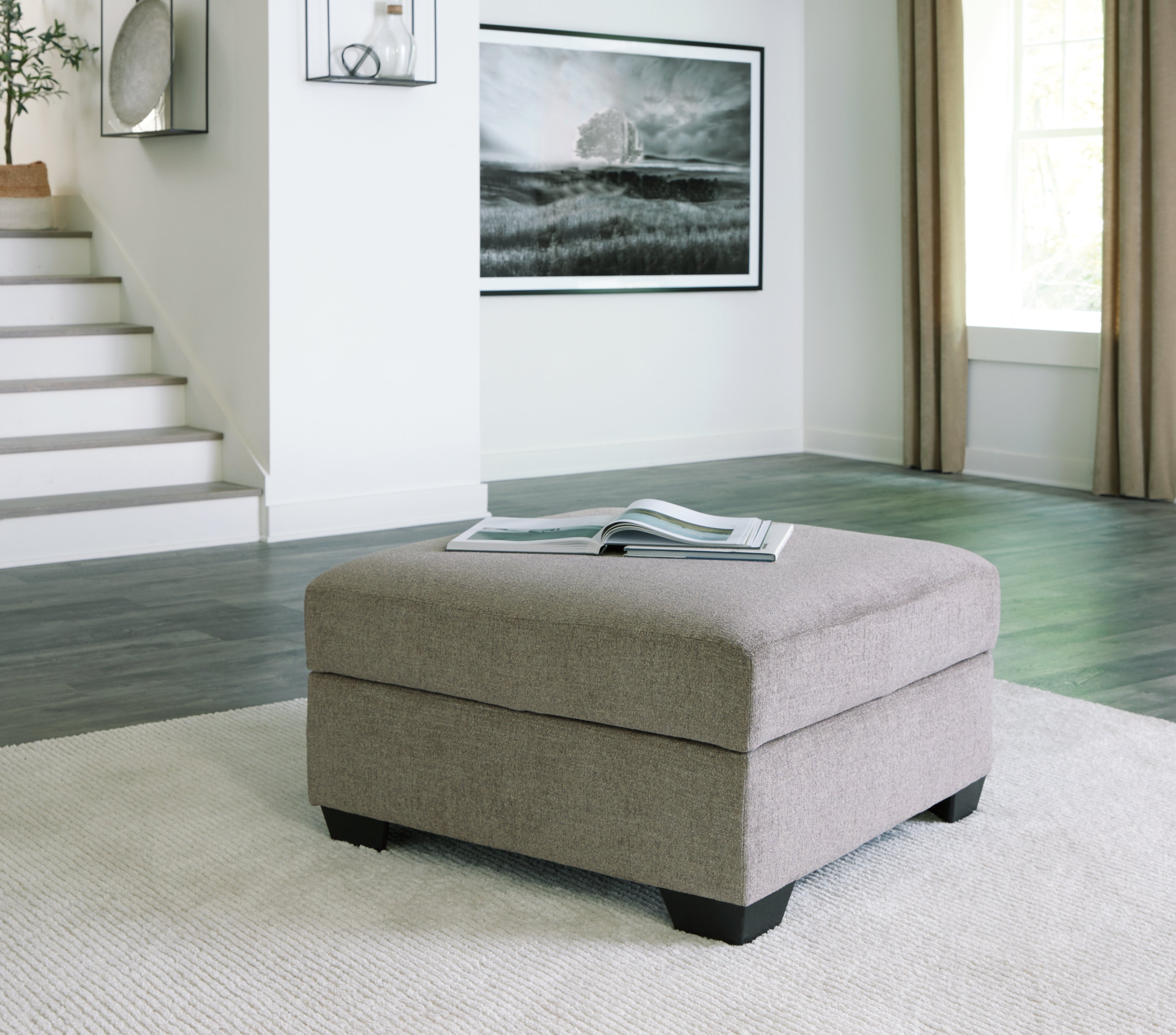 Elite Furniture Outlet - Ashley Furniture - Creswell Living Room - Ottoman With Storage / Stone - 1530511