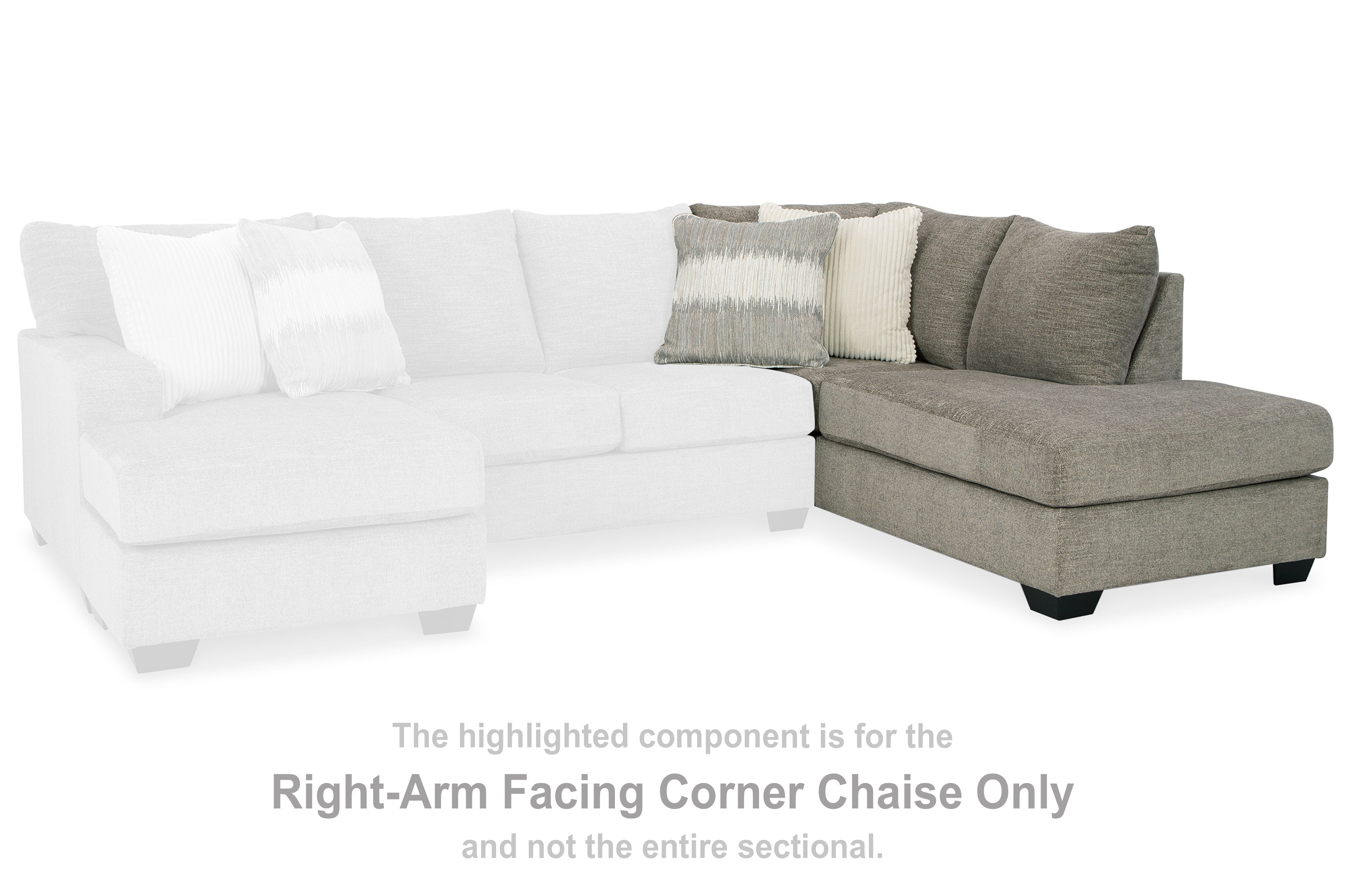 Elite Furniture Outlet - Ashley Furniture - Creswell Sectional - RAF Corner Chaise / Stone - 1530517