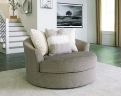 Elite Furniture Outlet - Ashley Furniture - Creswell Living Room - Oversized Swivel Accent Chair / Stone - 1530521