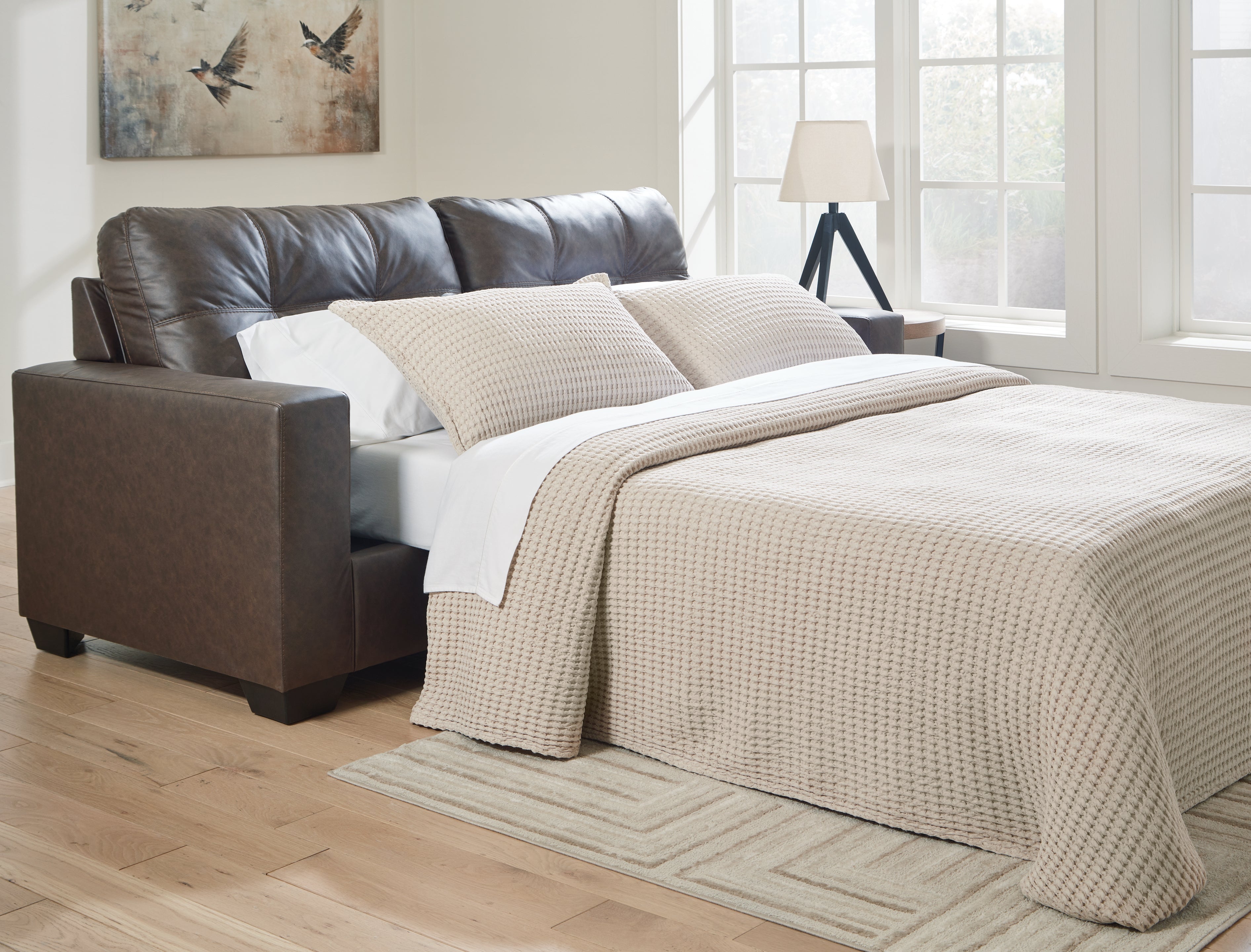 Elite Furniture Outlet - Ashley Furniture - Barlin Mills Living Room - Queen Sofa Sleeper / Umber - 1700339