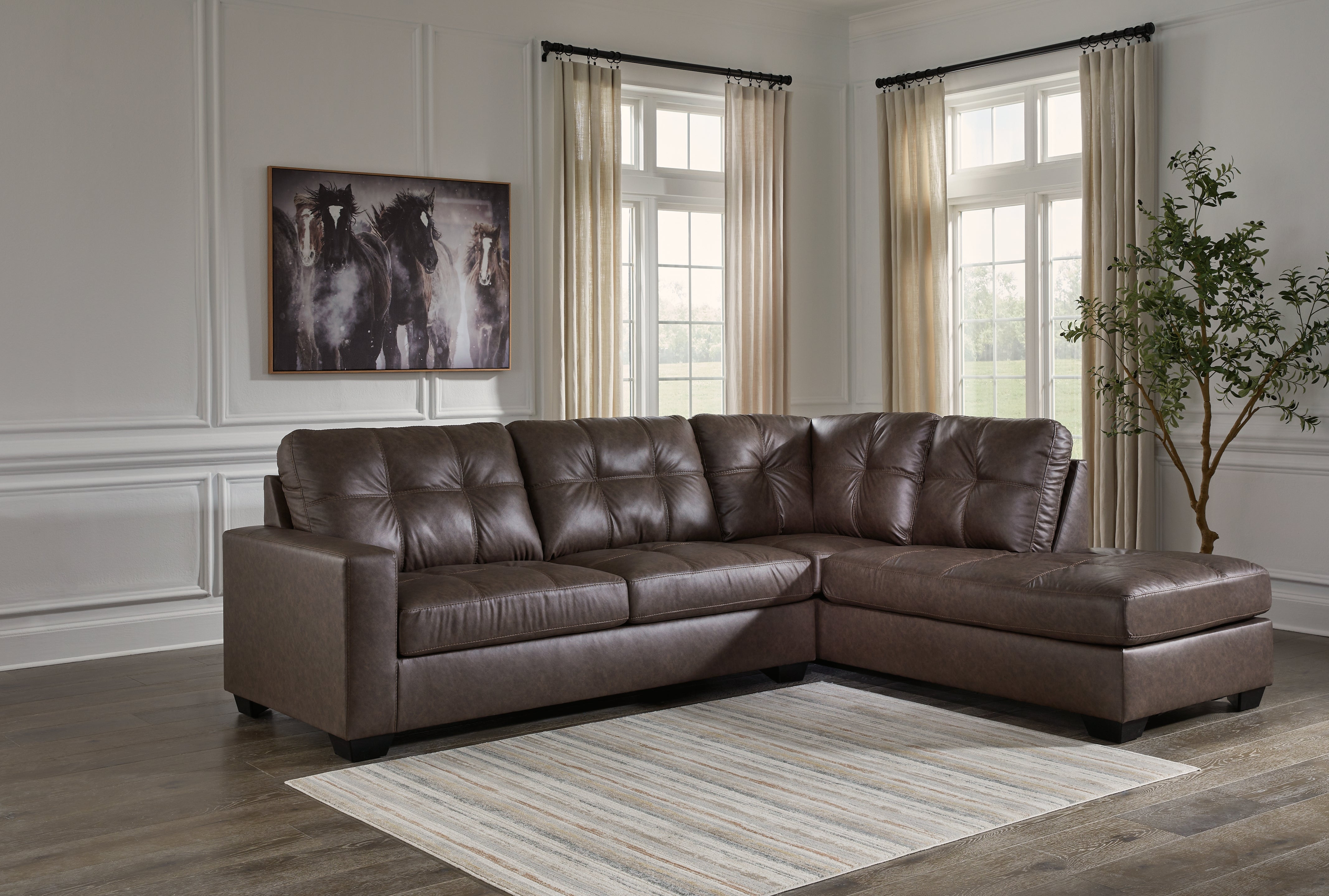 Elite Furniture Outlet - Ashley Furniture - Barlin Mills Sectional - LAF 2-Piece Sectional with Chaise / Umber - 17003S2