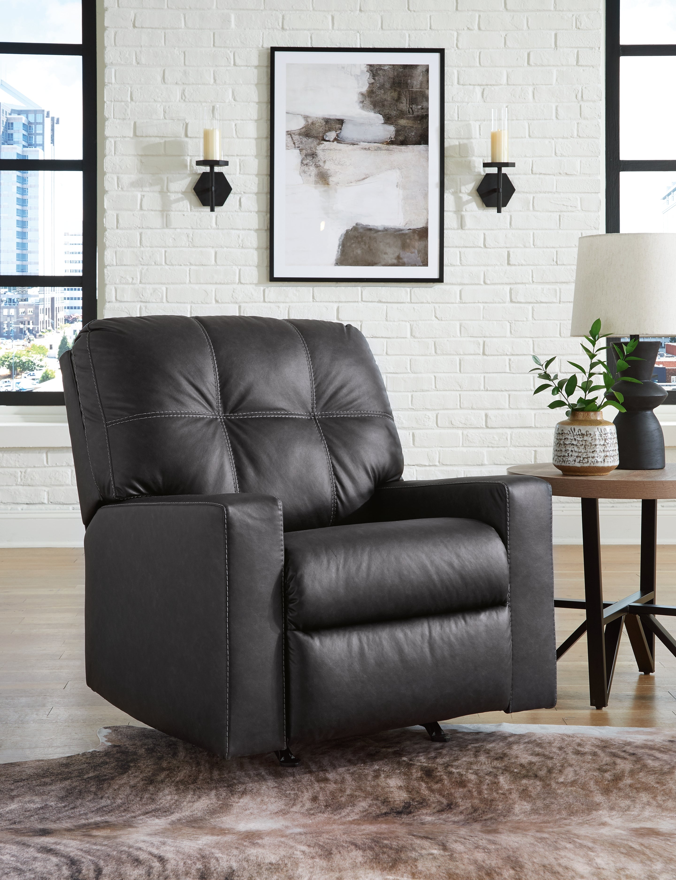 Elite Furniture Outlet - Ashley Furniture - Barlin Mills Living Room - Rocker Recliner / Carbon - 1700425
