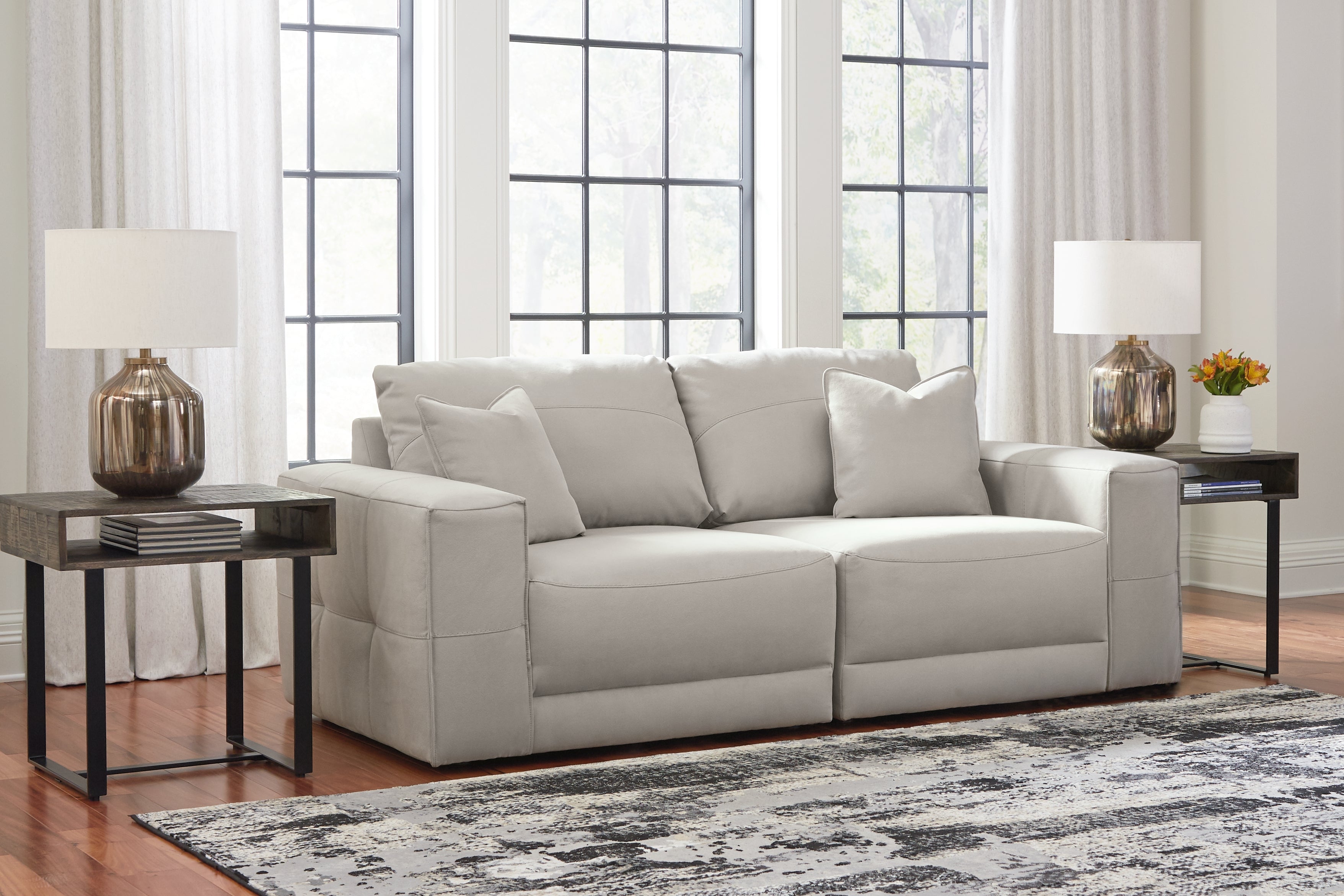 Elite Furniture Outlet - Ashley Furniture - Next-Gen Gaucho Sectional - RAF 2-Piece Sectional Loveseat / Gray - 18304S3