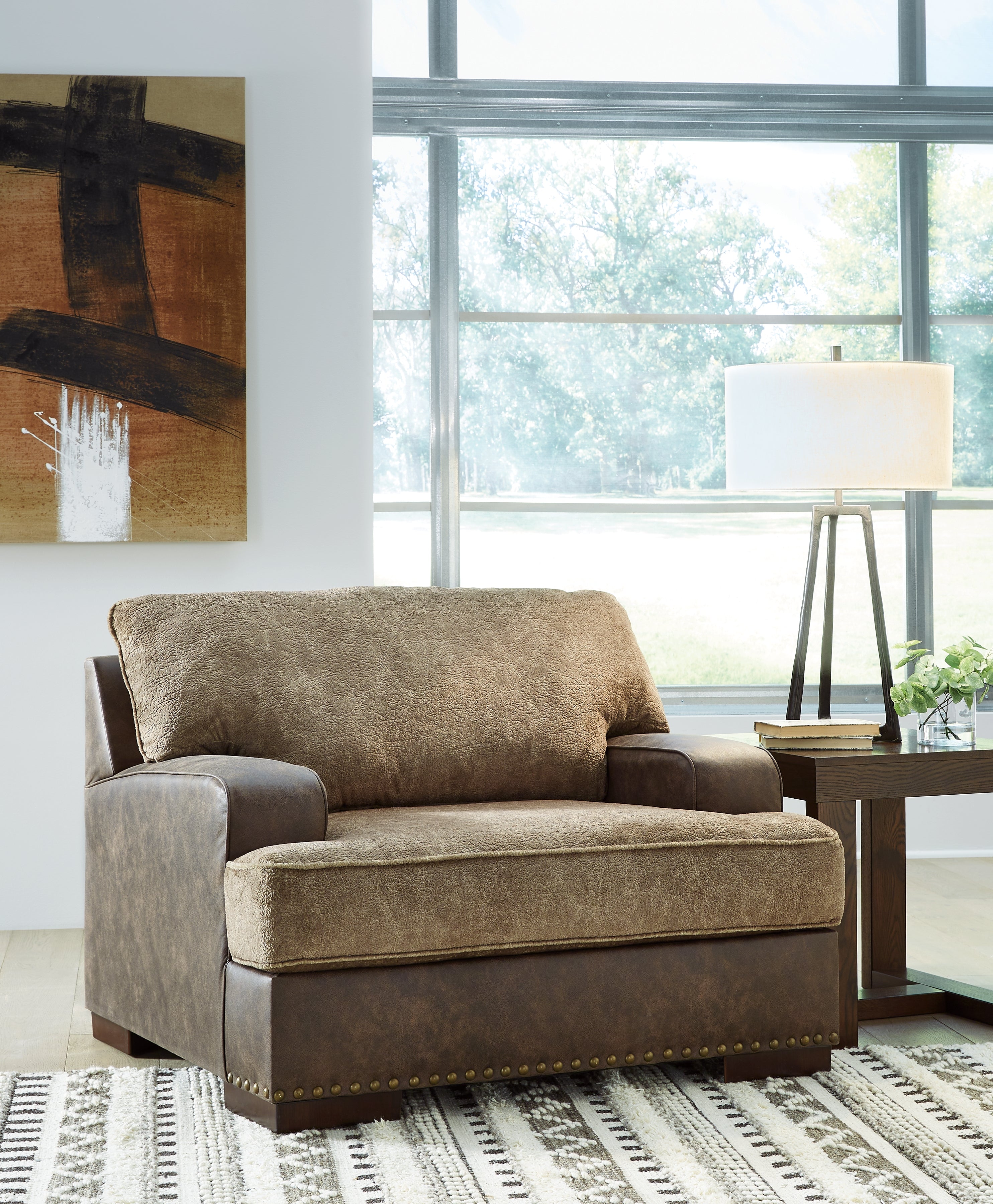 Elite Furniture Outlet - Ashley Furniture - Alesbury Living Room - Chair and a Half / Chocolate - 1870423