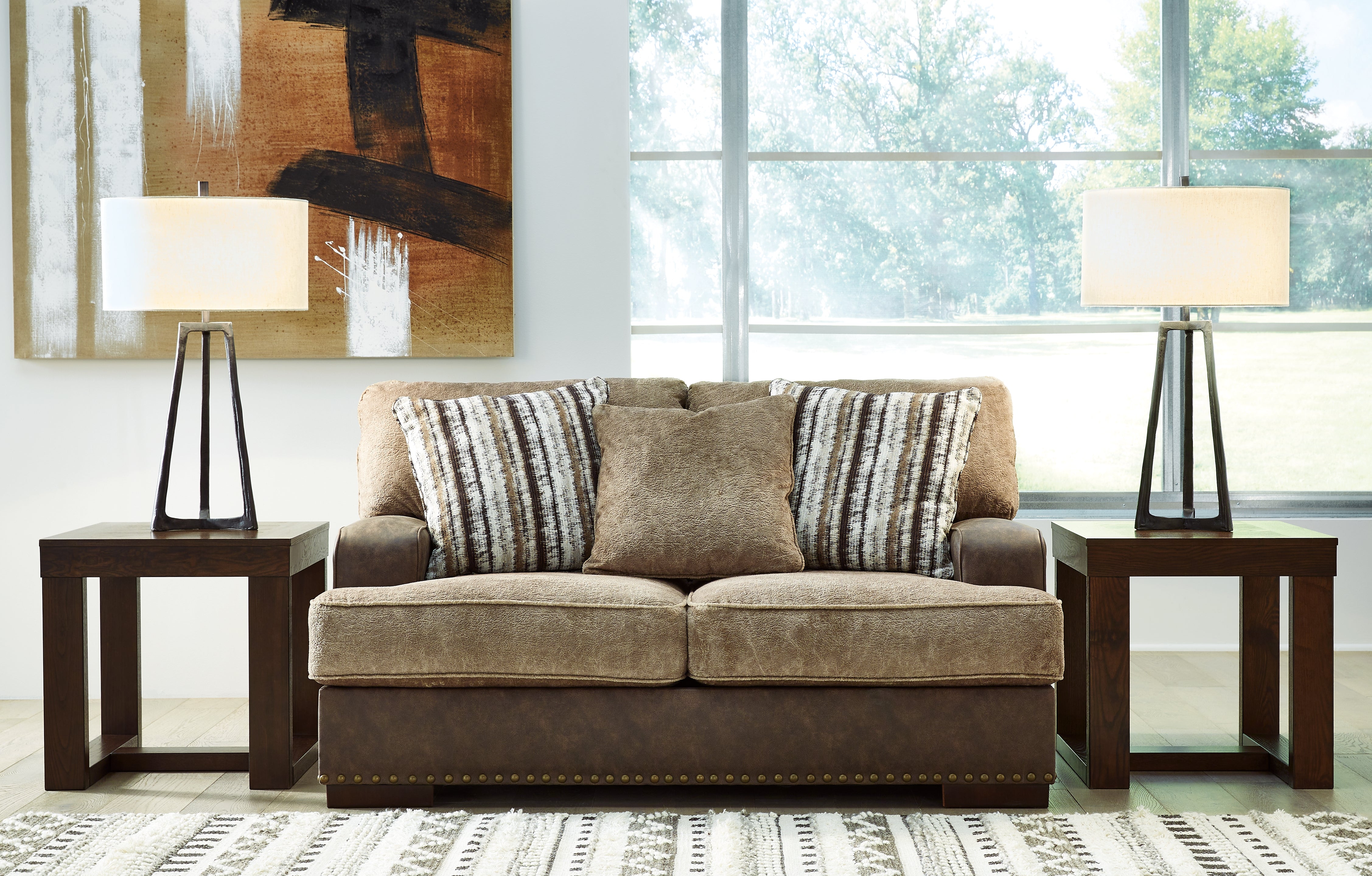 Elite Furniture Outlet - Ashley Furniture - Alesbury Living Room - Loveseat / Chocolate - 1870435