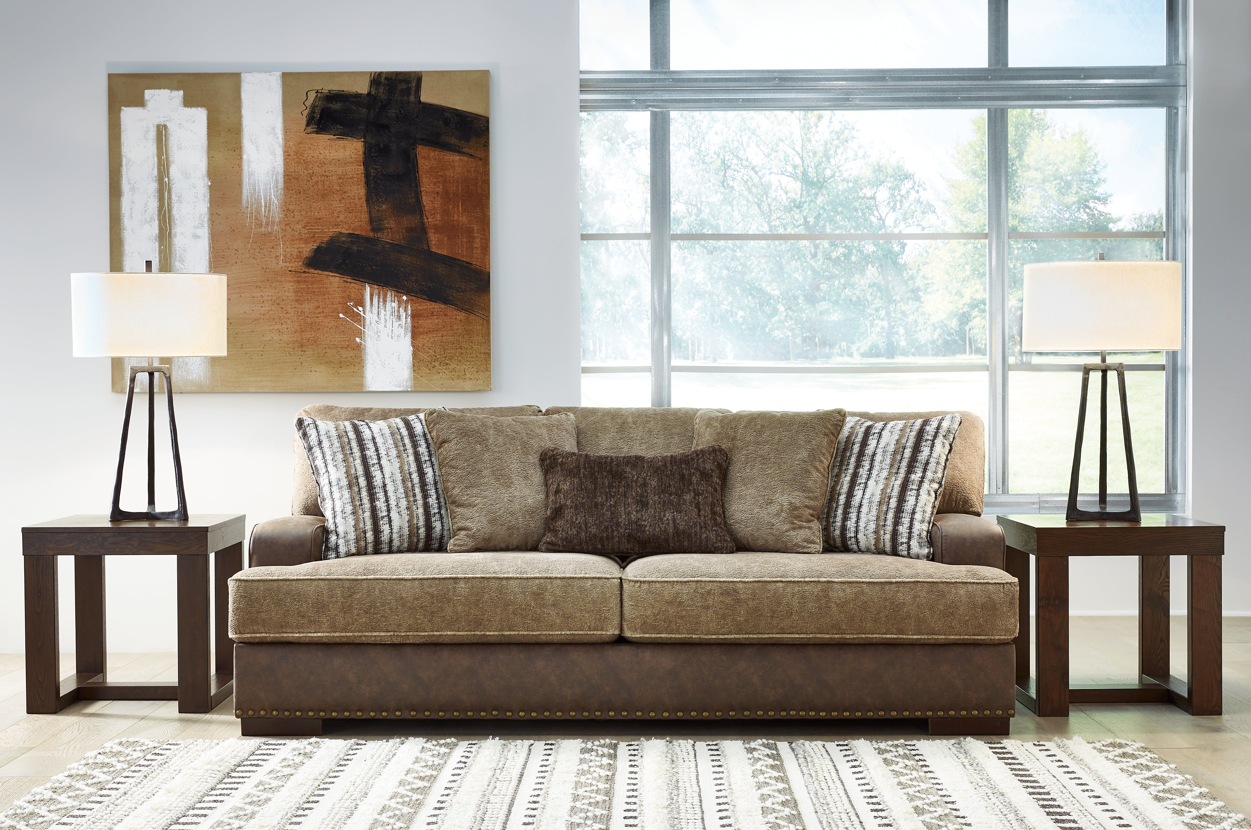 Elite Furniture Outlet - Ashley Furniture - Alesbury Living Room - Sofa / Chocolate - 1870438