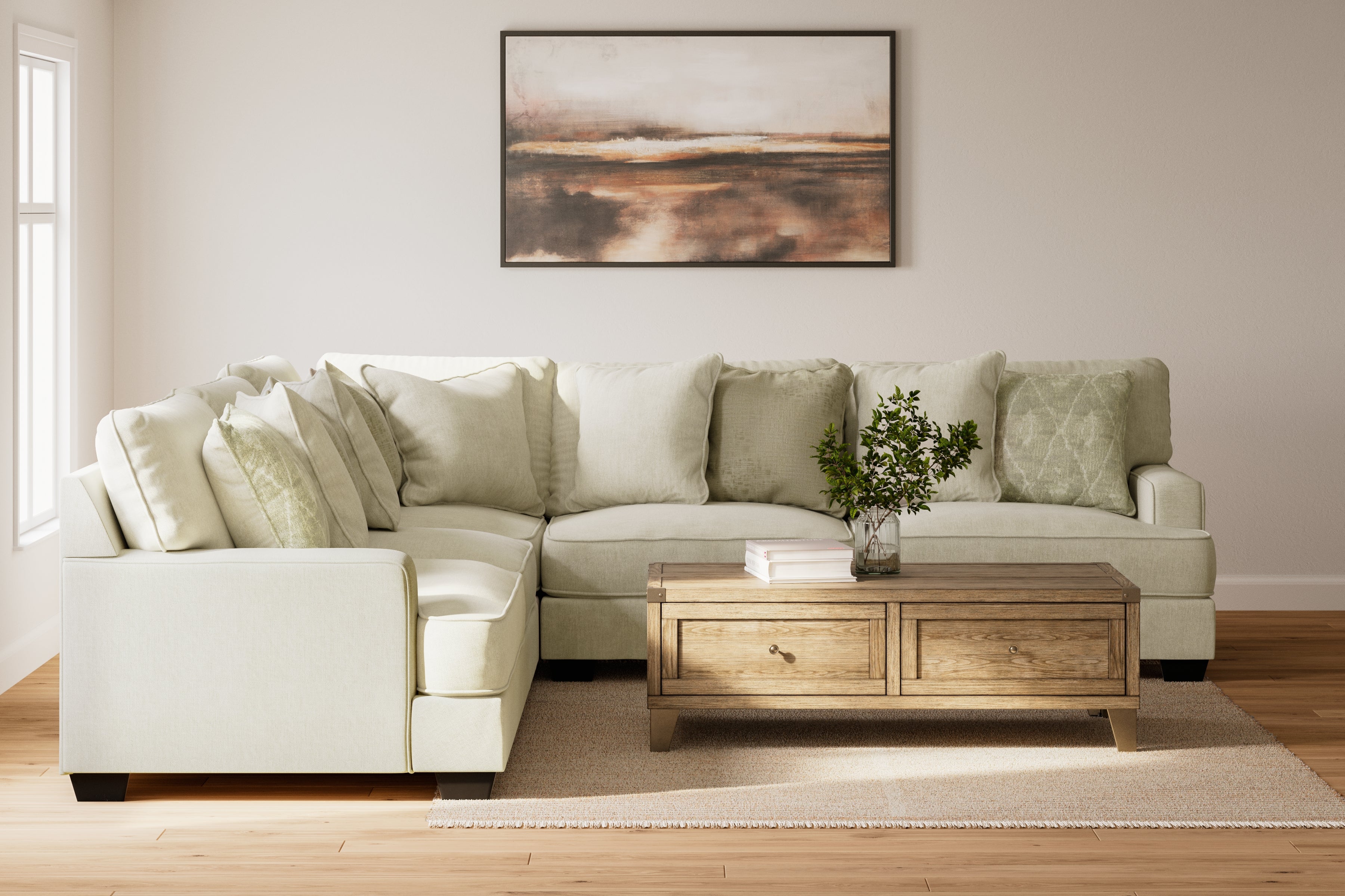 Elite Furniture Outlet - Ashley Furniture - Rawcliffe Sectional - LAF 3-Piece Sectional / Parchment - 19604S1
