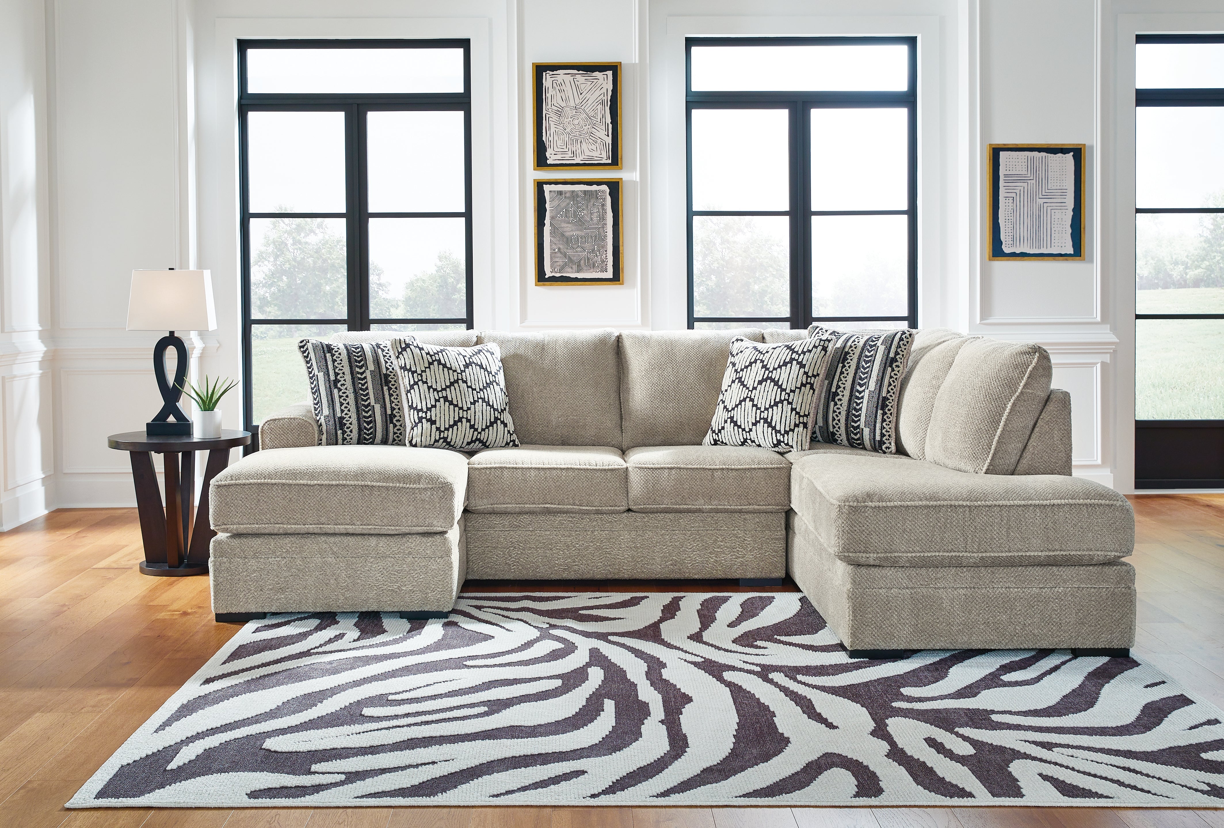 Elite Furniture Outlet - Ashley Furniture - Calnita Sectional - LAF 2-Piece Sectional with Chaise / Sisal - 20502S1