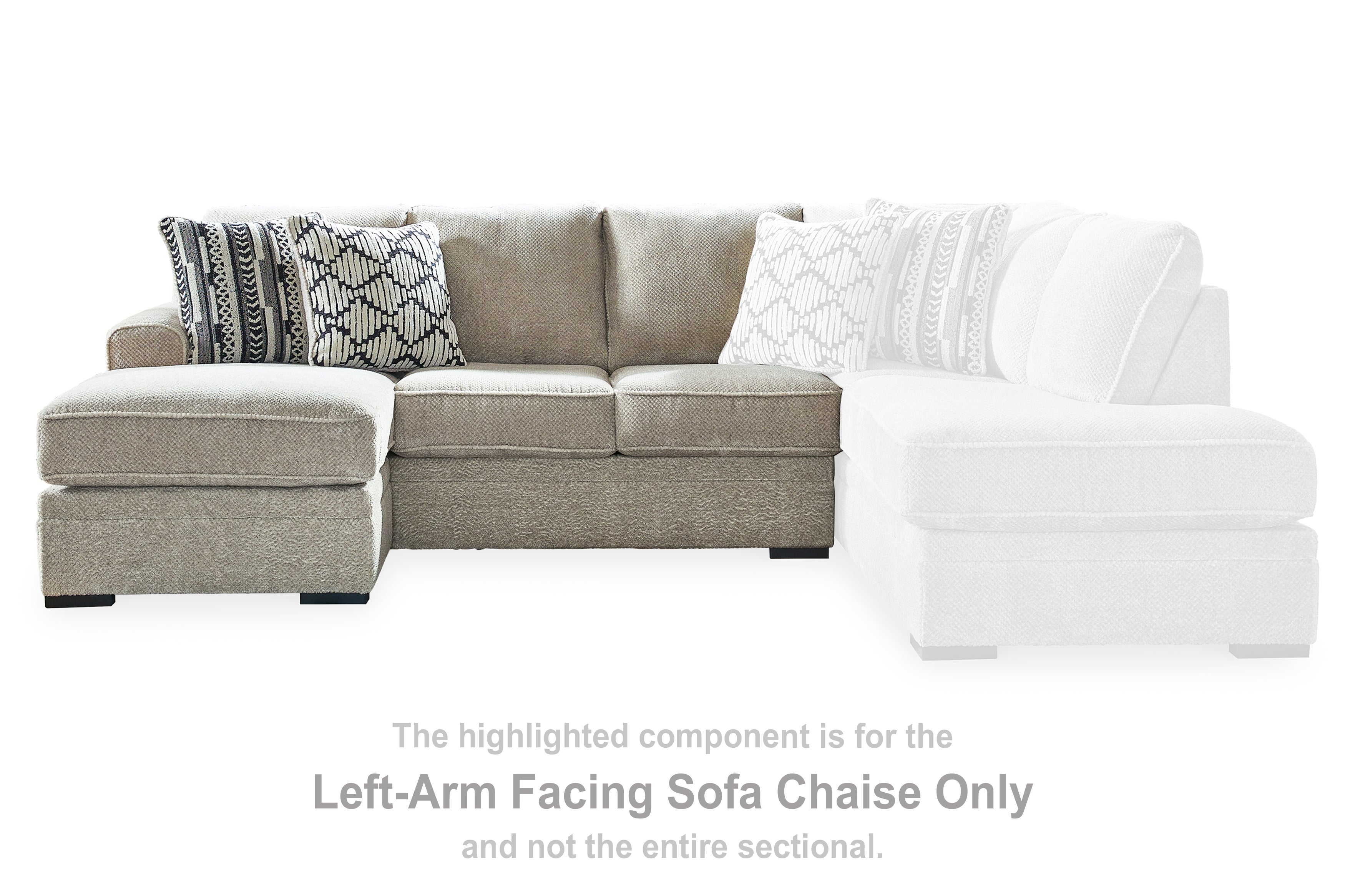 Elite Furniture Outlet - Ashley Furniture - Calnita Sectional - LAF Sofa Chaise / Sisal - 2050202