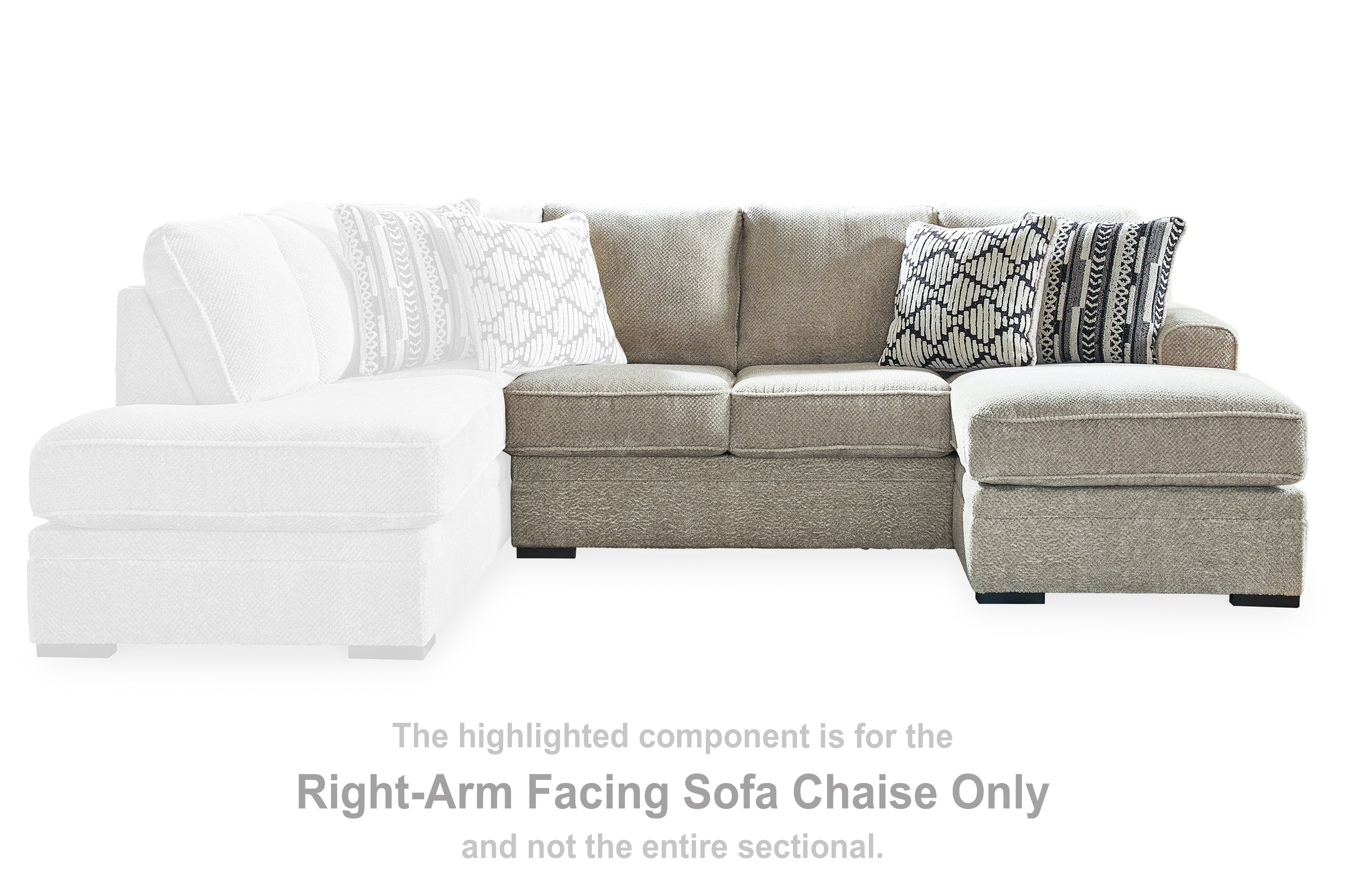 Elite Furniture Outlet - Ashley Furniture - Calnita Sectional - RAF Sofa Chaise / Sisal - 2050203