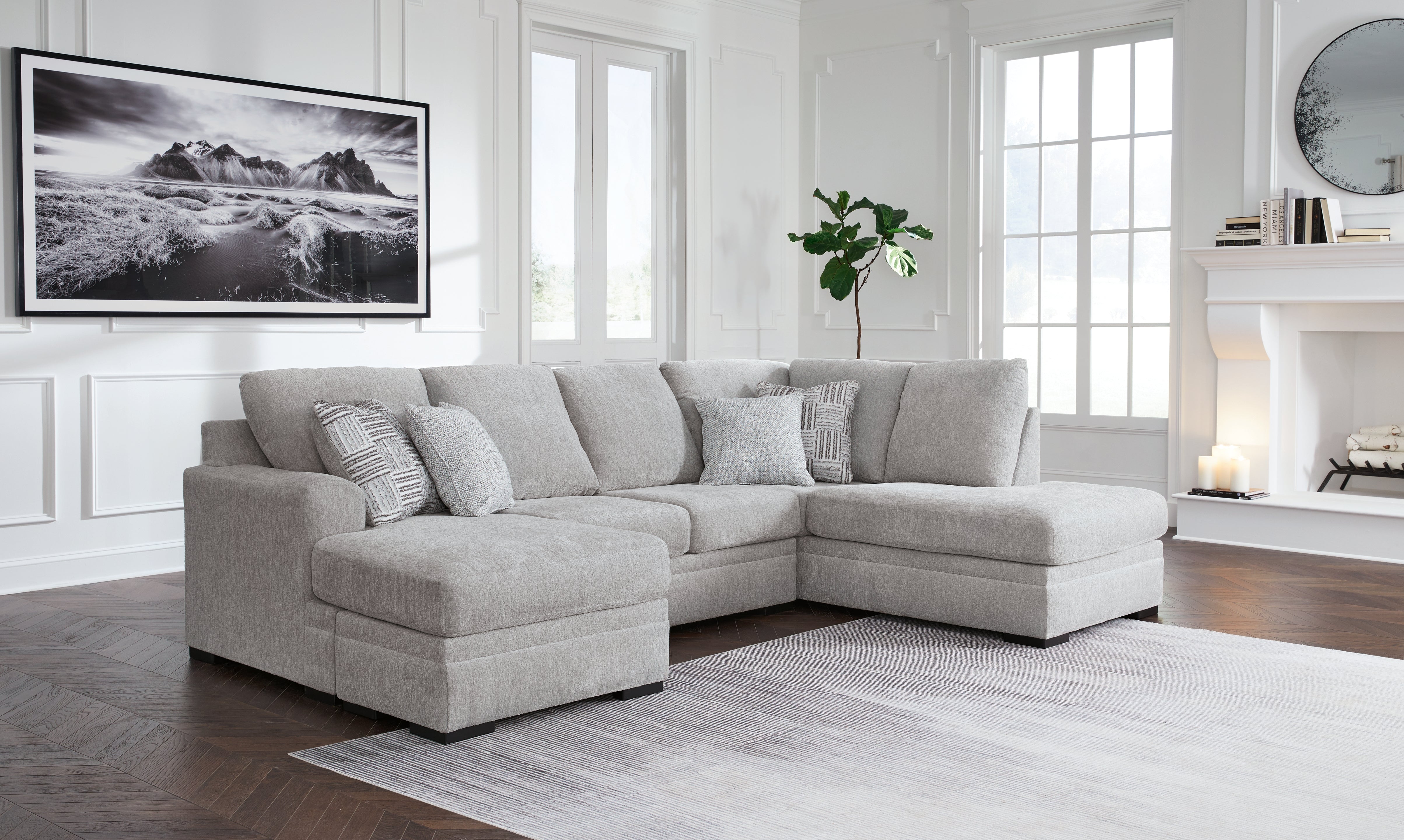 Elite Furniture Outlet - Ashley Furniture - Gabyleigh Sectional - LAF 2-Piece Sectional with Chaise / Nickel - 20904S1
