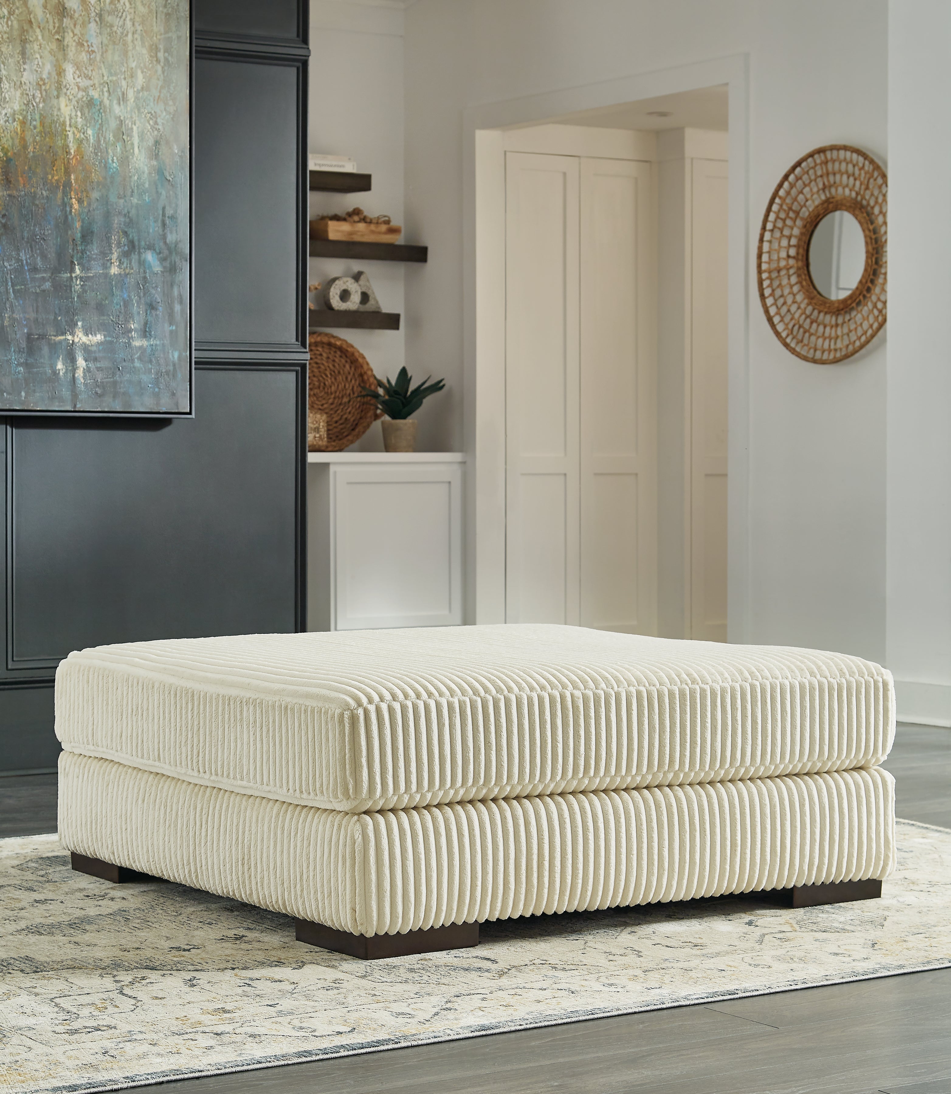 Elite Furniture Outlet - Ashley Furniture - Lindyn Living Room - Oversized Accent Ottoman / Ivory - 2110408