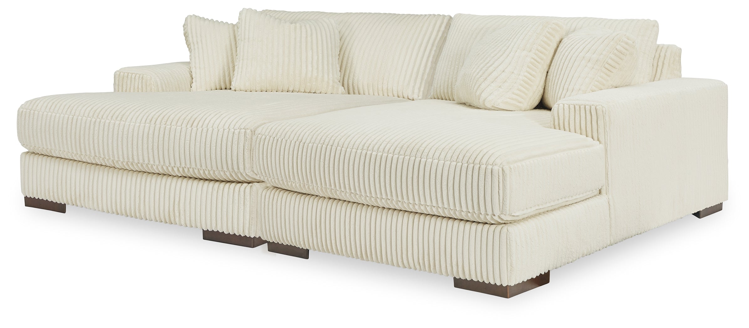 Elite Furniture Outlet - Ashley Furniture - Lindyn Sectional - RAF Super Chaise / Ivory - 21104S16