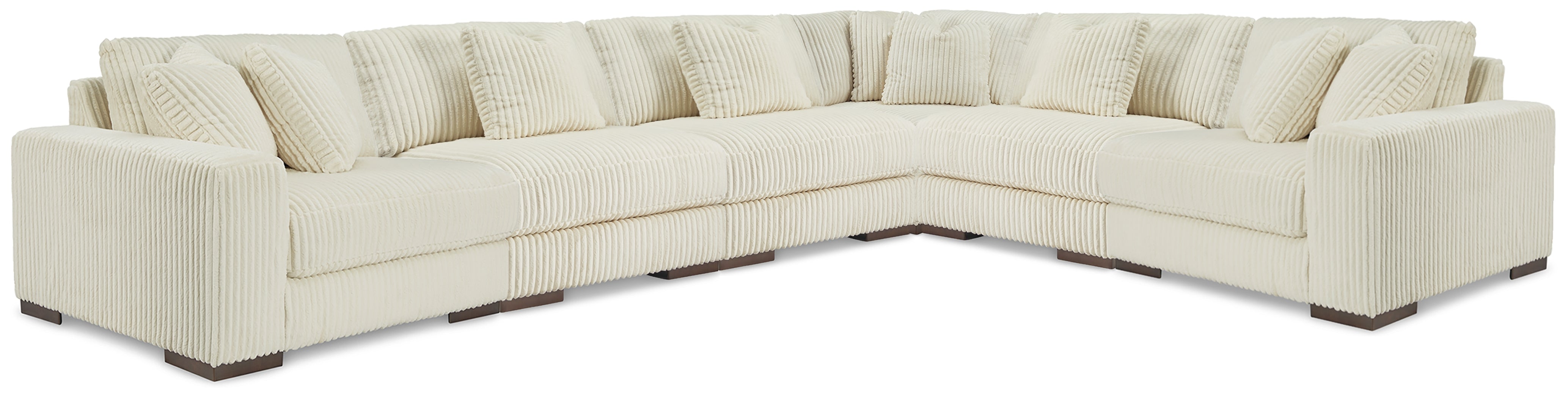 Elite Furniture Outlet - Ashley Furniture - Lindyn Sectional - RAF 6-Piece Sectional / Ivory - 21104S20