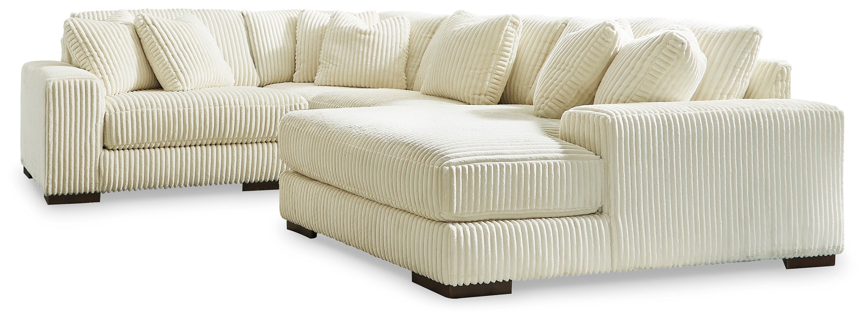 Elite Furniture Outlet - Ashley Furniture - Lindyn Sectional - RAF 4-Piece Sectional with Chaise / Ivory - 21104S15