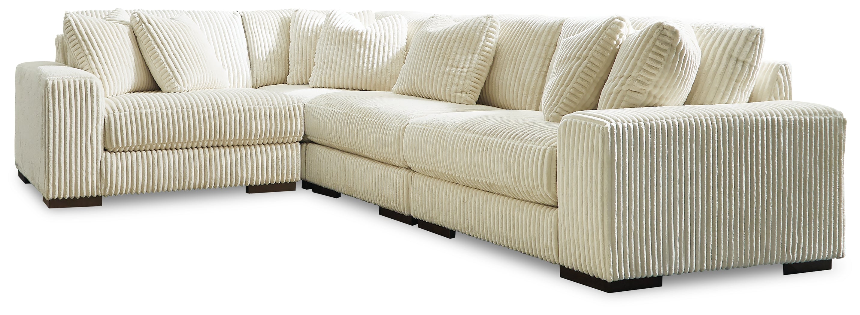 Elite Furniture Outlet - Ashley Furniture - Lindyn Sectional - RAF 4-Piece Sectional / Ivory - 21104S8