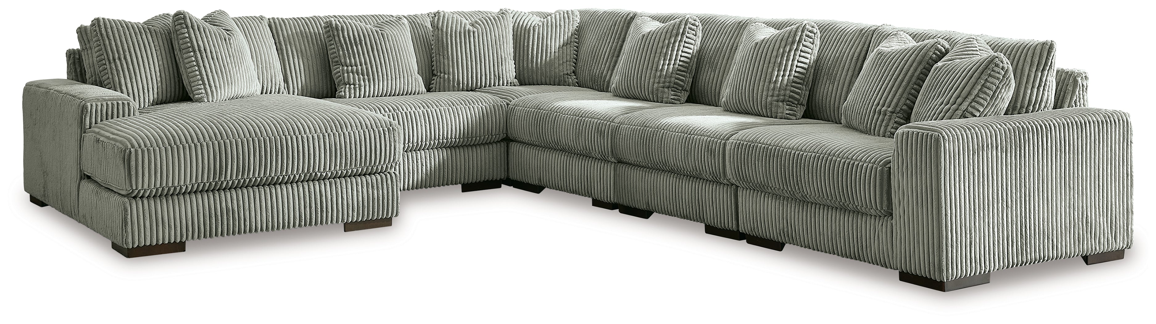 Elite Furniture Outlet - Ashley Furniture - Lindyn Sectional - RAF 6-Piece Sectional with Chaise / Fog - 21105S8