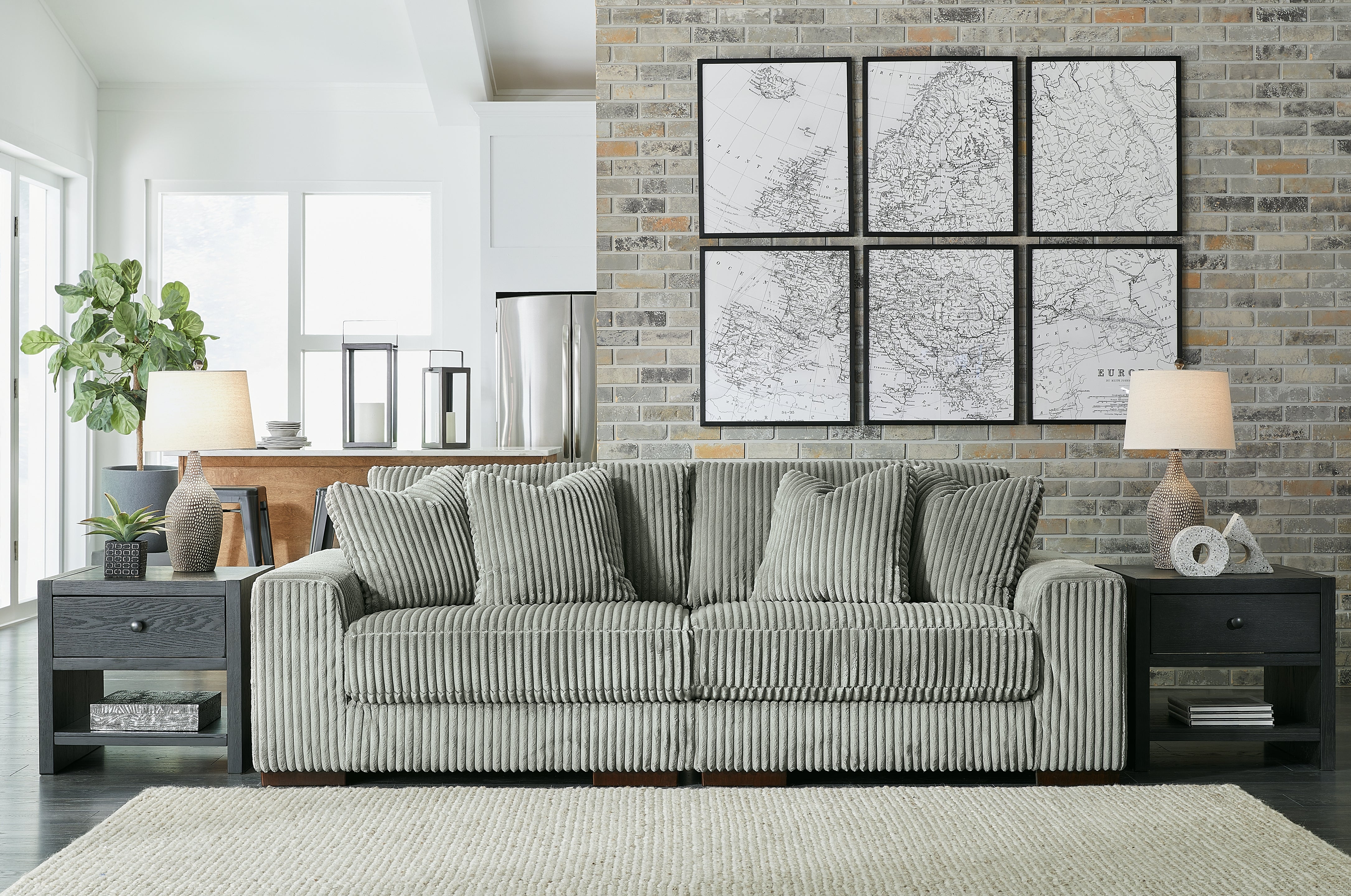 Elite Furniture Outlet - Ashley Furniture - Lindyn Sectional - RAF 2-Piece Sectional Sofa / Fog - 21105S1