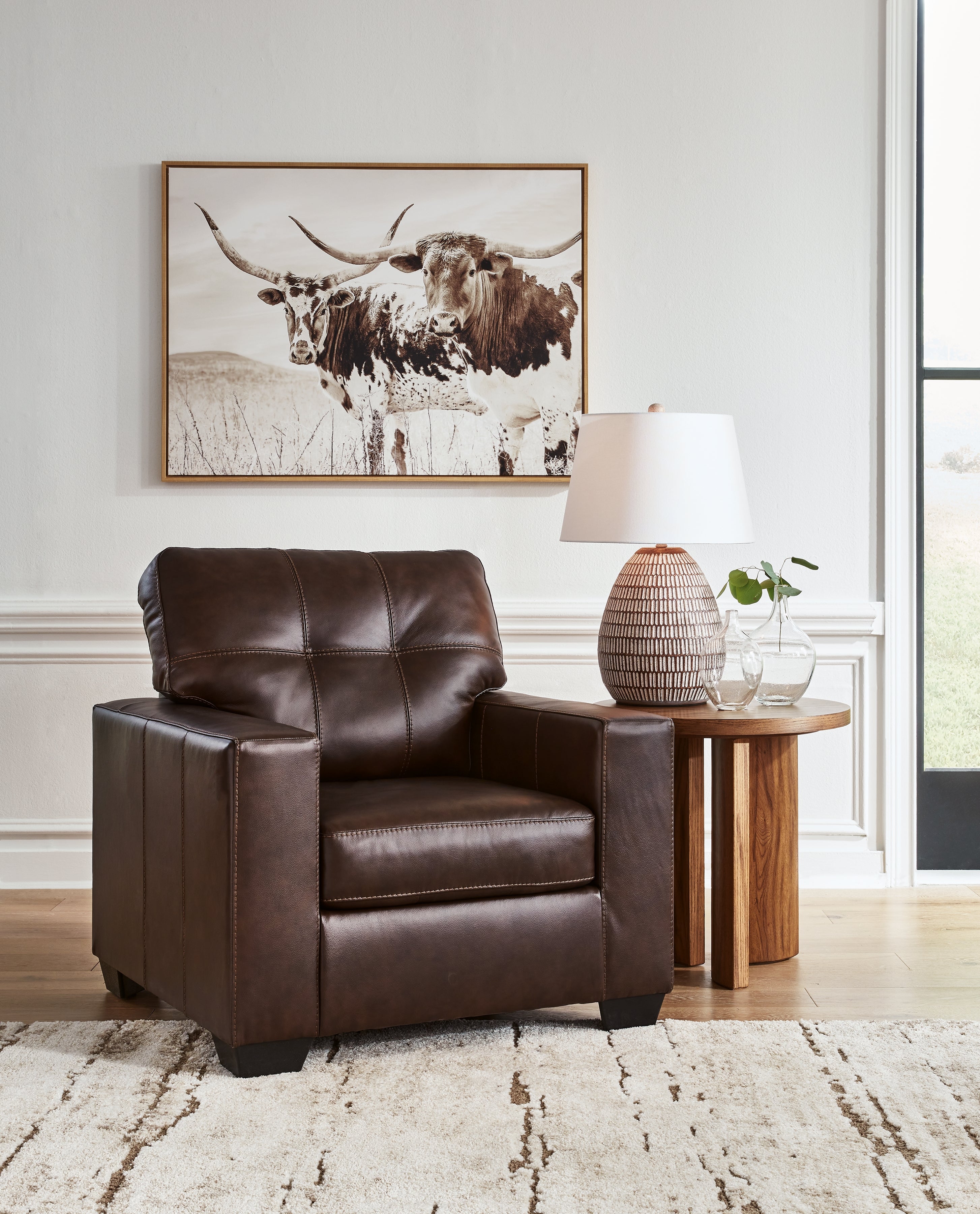Elite Furniture Outlet - Ashley Furniture - Santorine Living Room - Chair / Dark Brown - 2170620