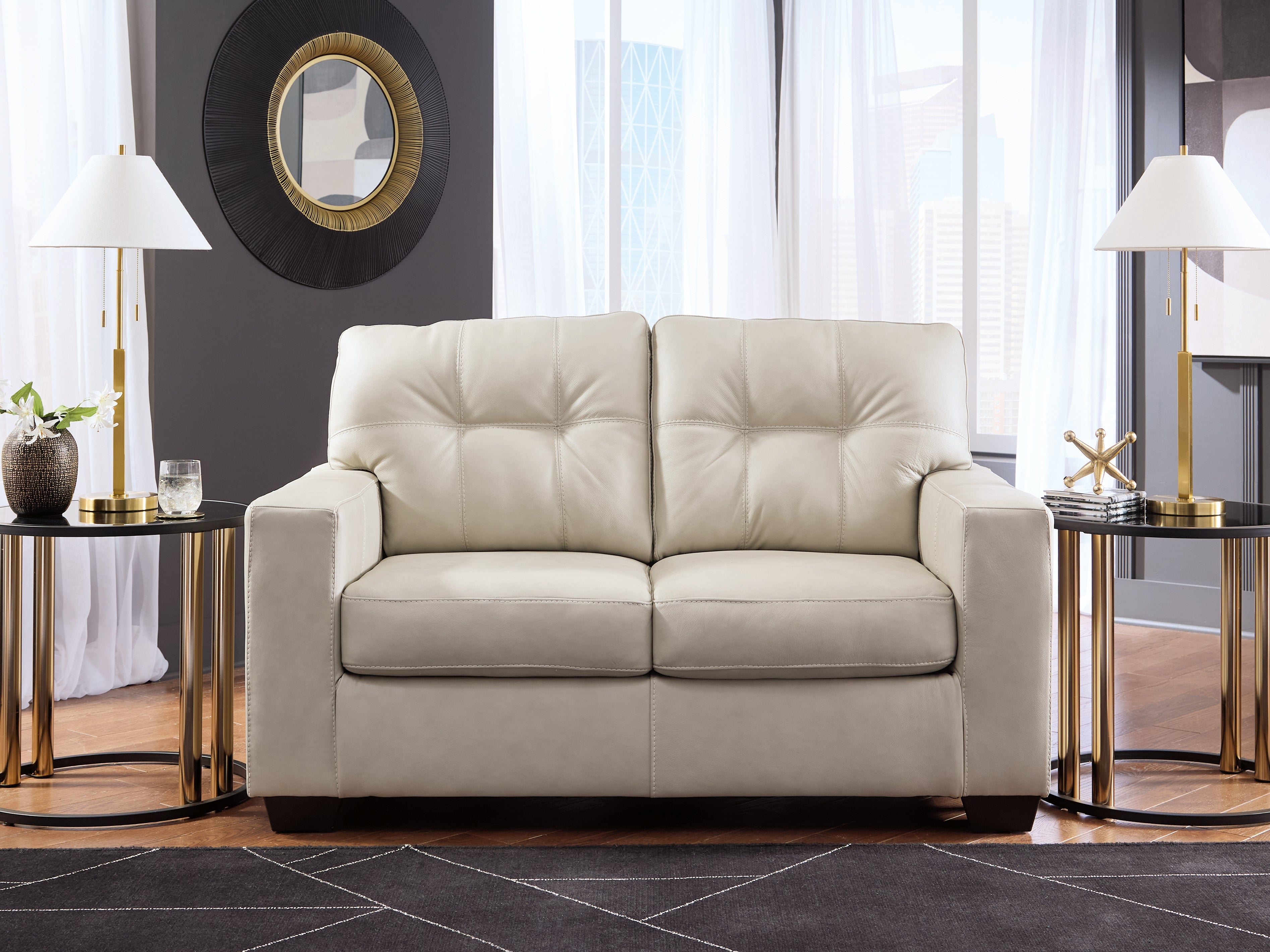 Elite Furniture Outlet - Ashley Furniture - Santorine Living Room - Loveseat / Bone - 2170835