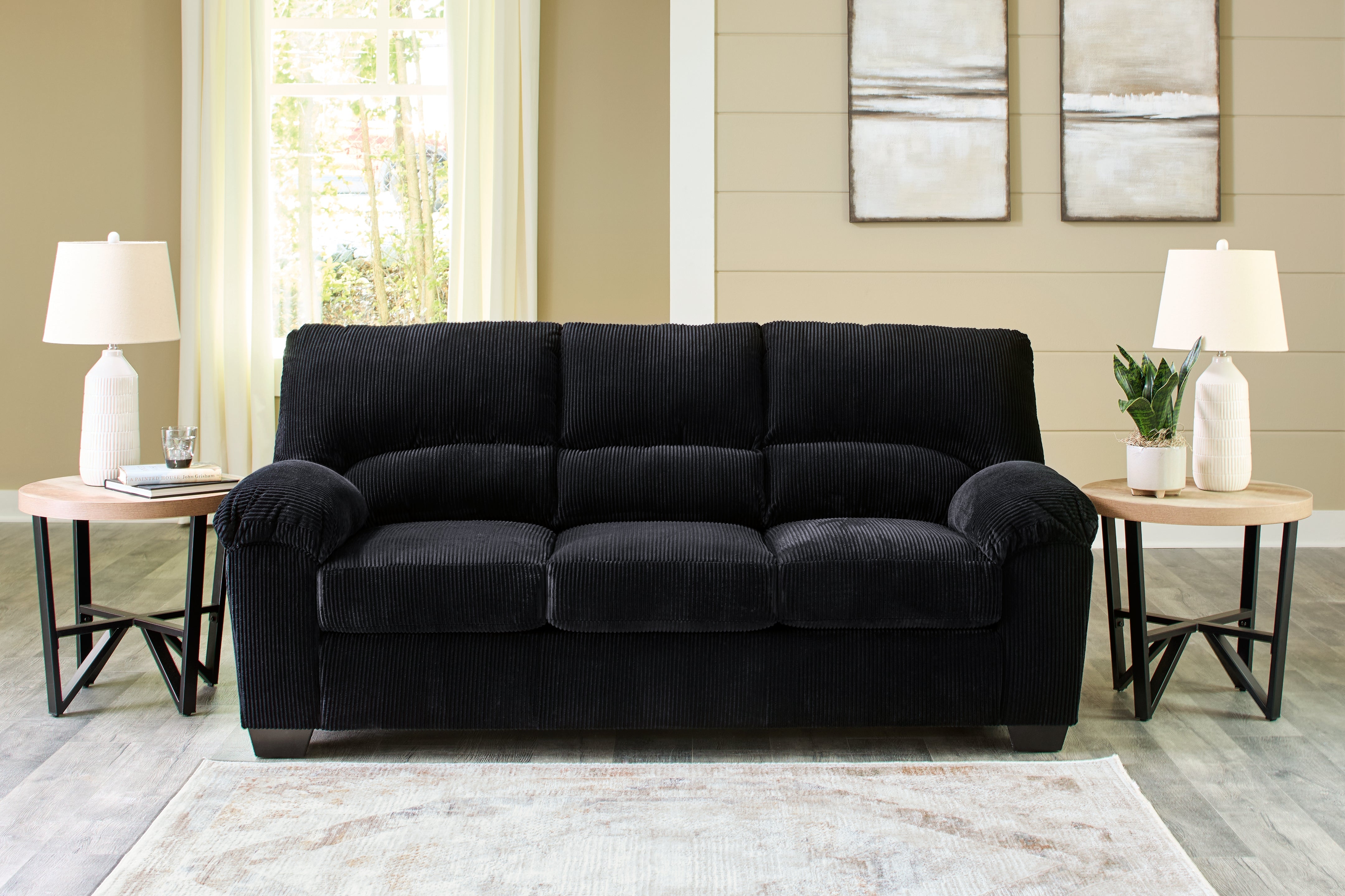 Elite Furniture Outlet - Ashley Furniture - SimpleJoy Living Room - Sofa / Onyx - 2420438