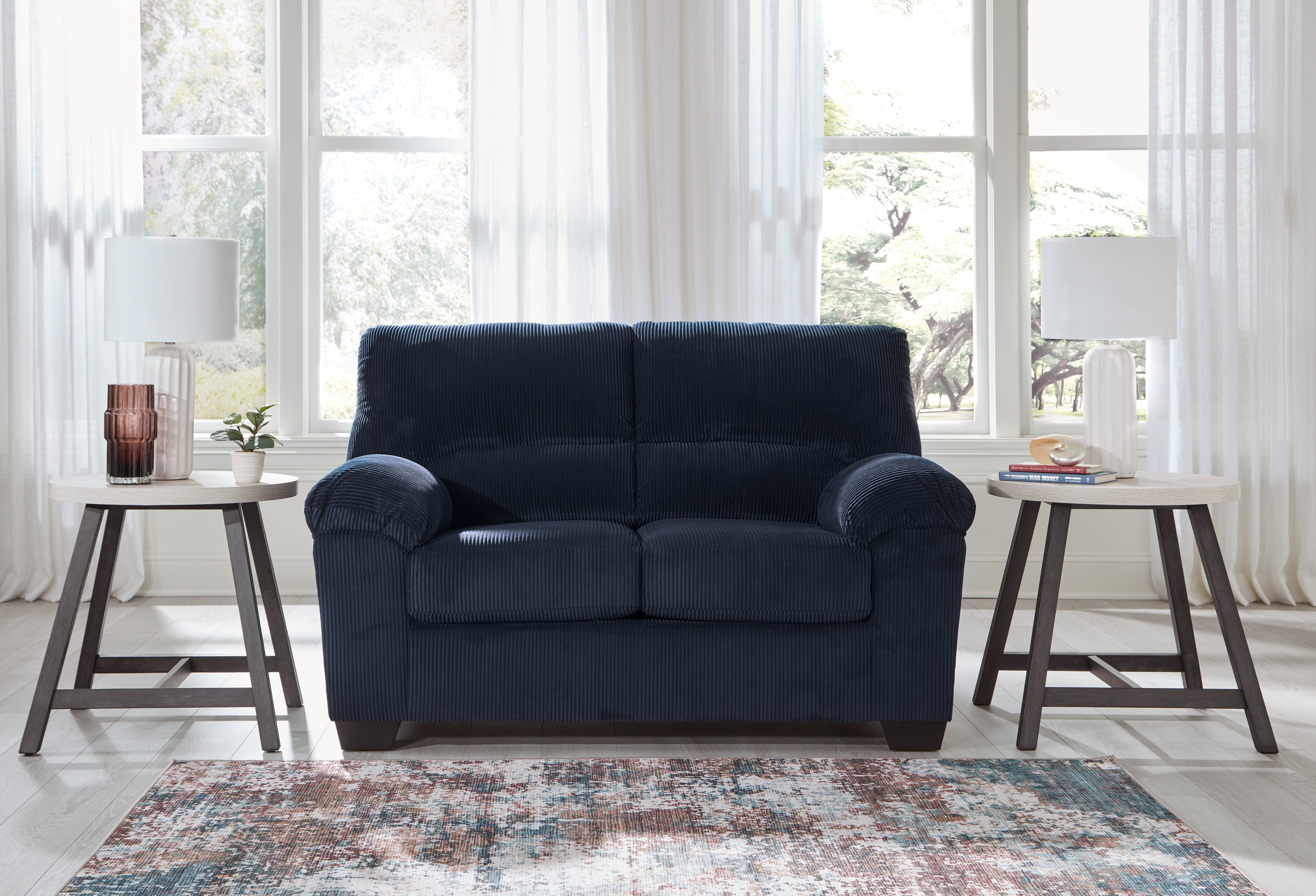 Elite Furniture Outlet - Ashley Furniture - SimpleJoy Living Room - Loveseat / Navy - 2420535