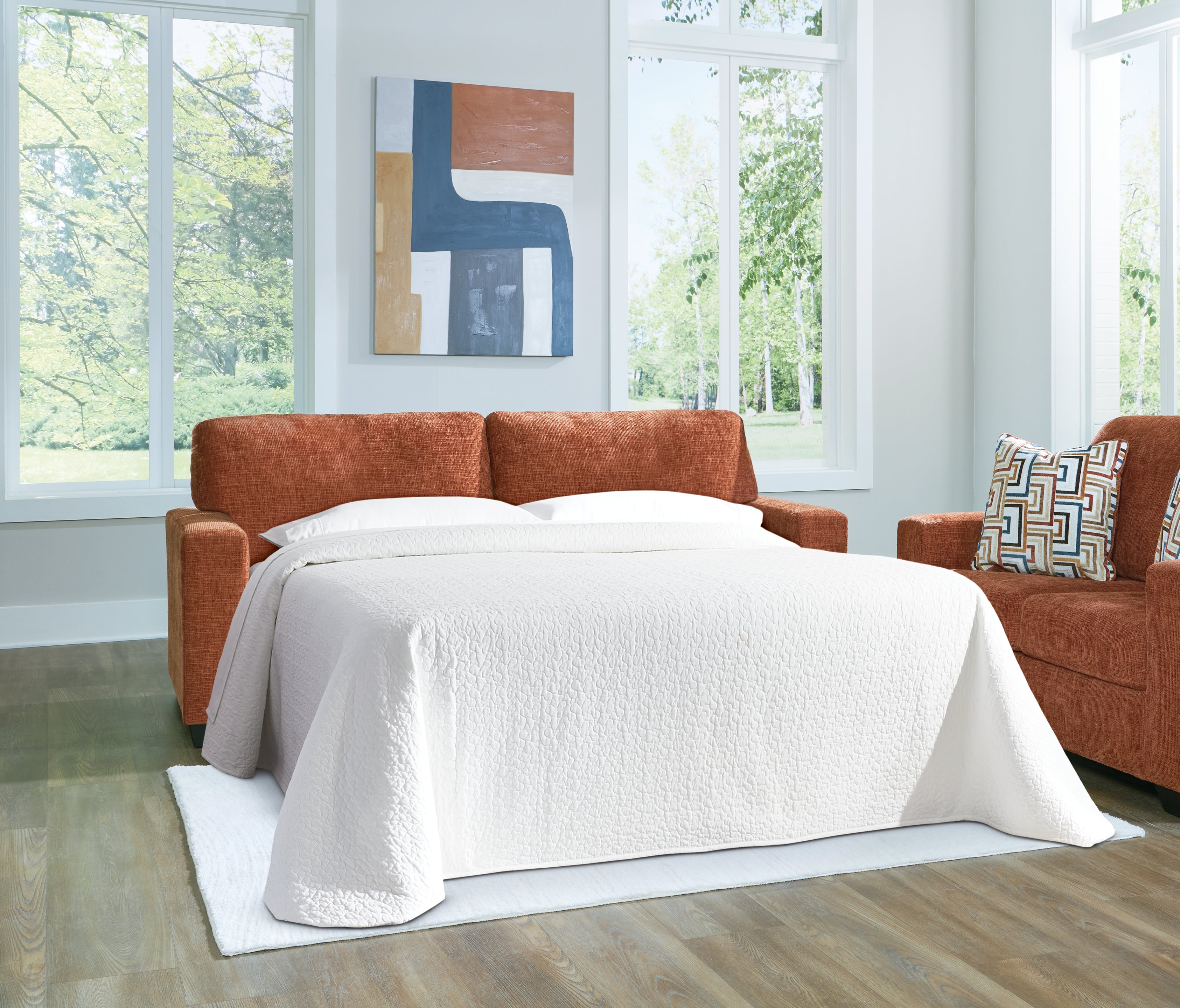 Elite Furniture Outlet - Ashley Furniture - Aviemore Living Room - Queen Sofa Sleeper / Spice - 2430439
