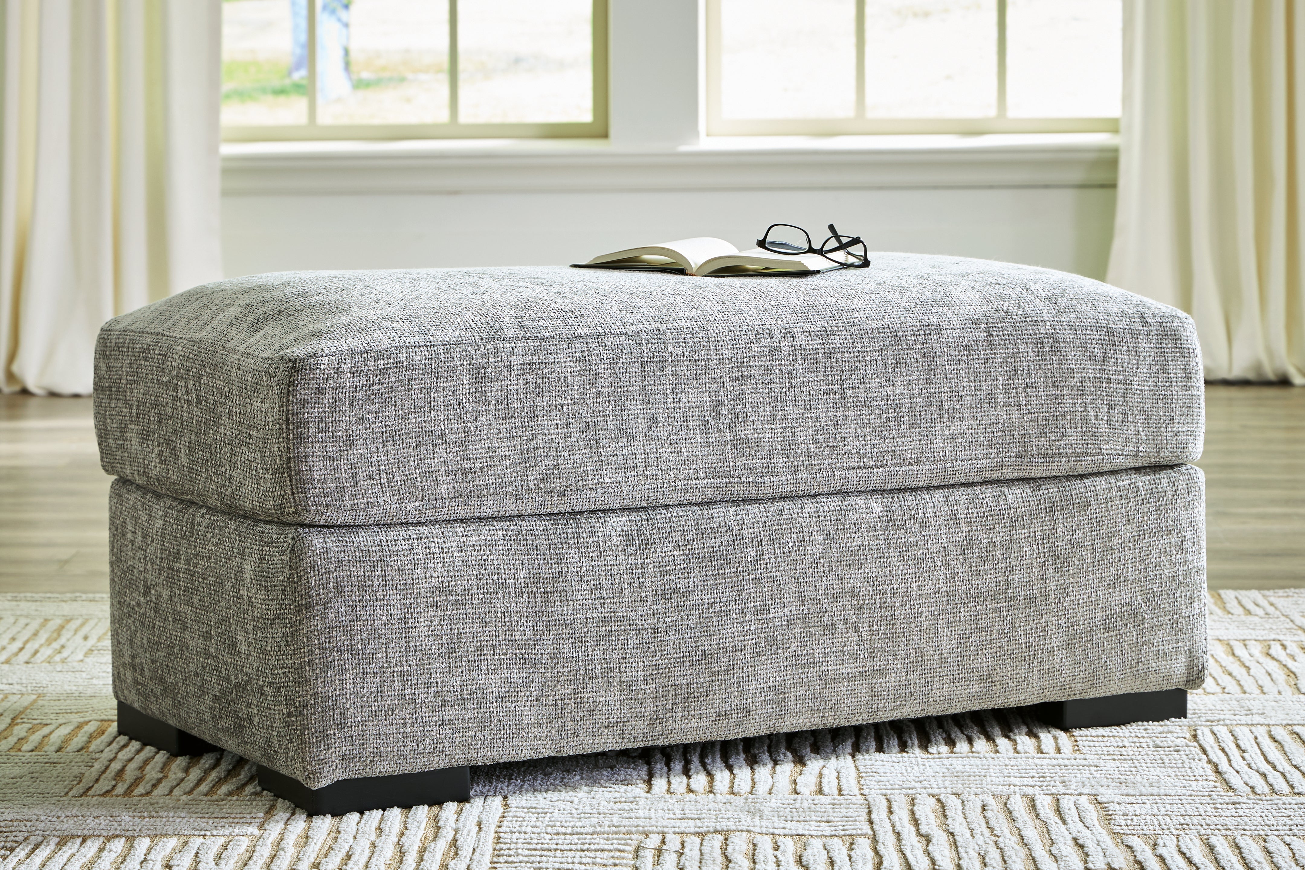 Elite Furniture Outlet - Ashley Furniture - Dunmor Living Room - Ottoman / Graphite - 2490414