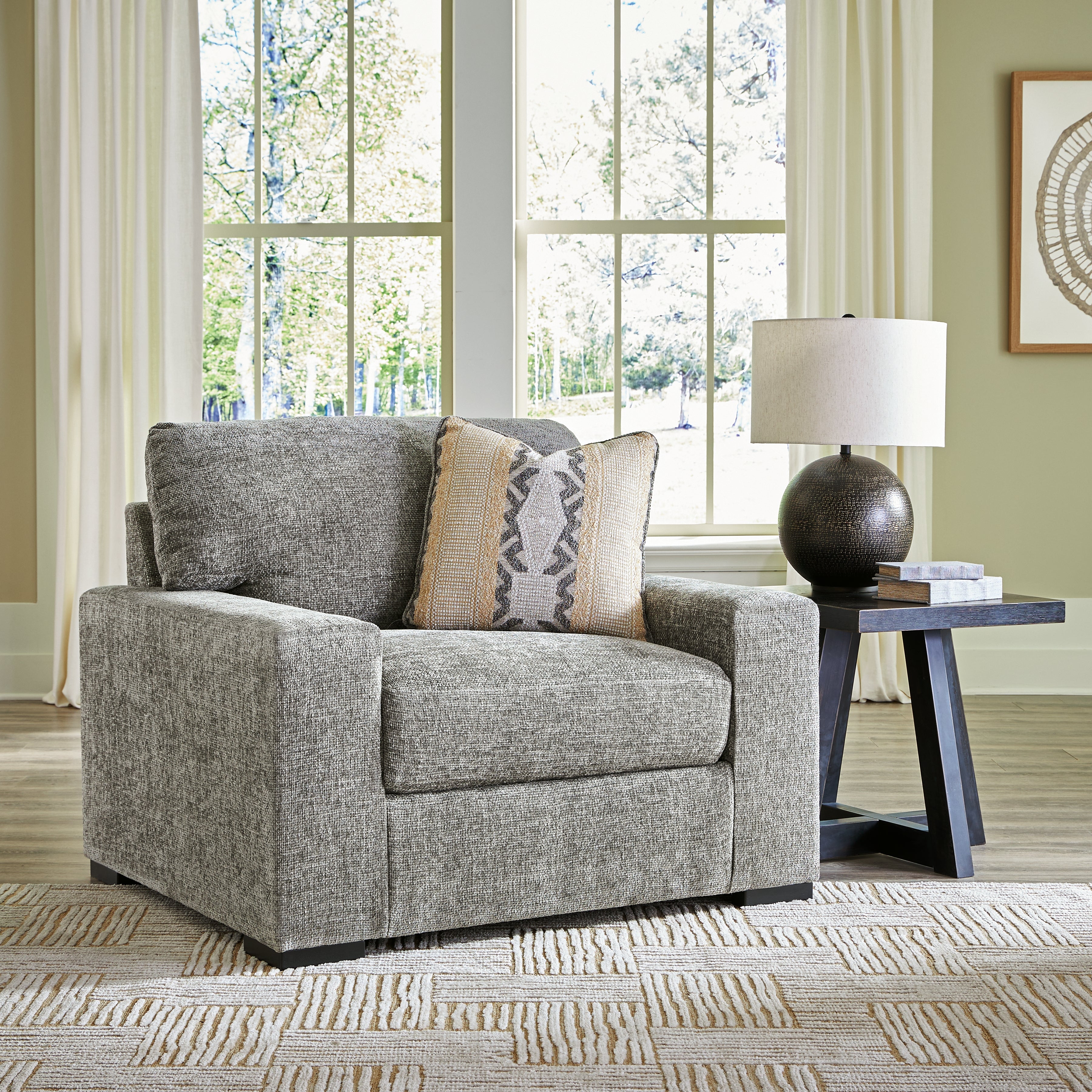 Elite Furniture Outlet - Ashley Furniture - Dunmor Living Room - Ottoman / Graphite - 2490414