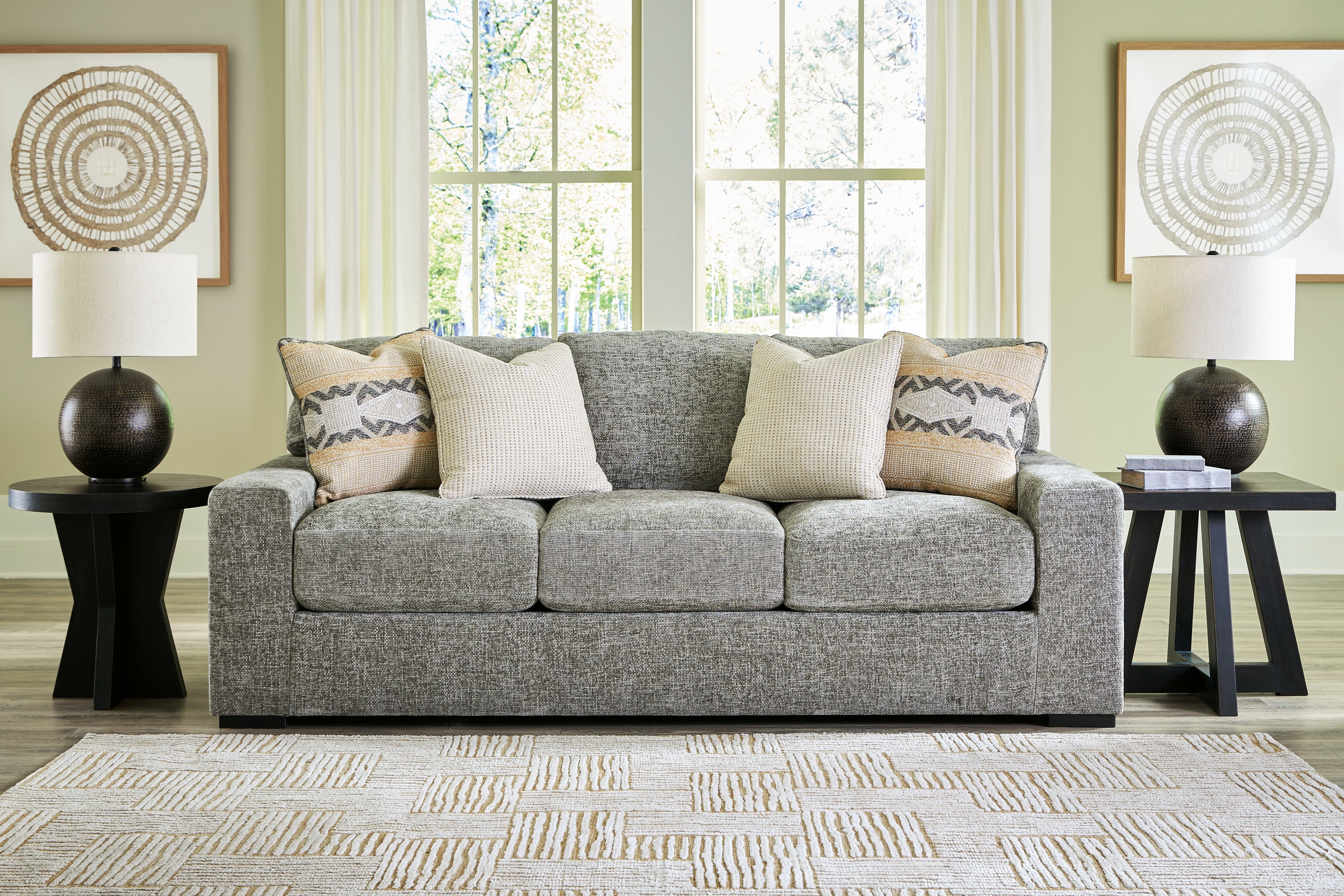 Elite Furniture Outlet - Ashley Furniture - Dunmor Living Room - Sofa / Graphite - 2490438