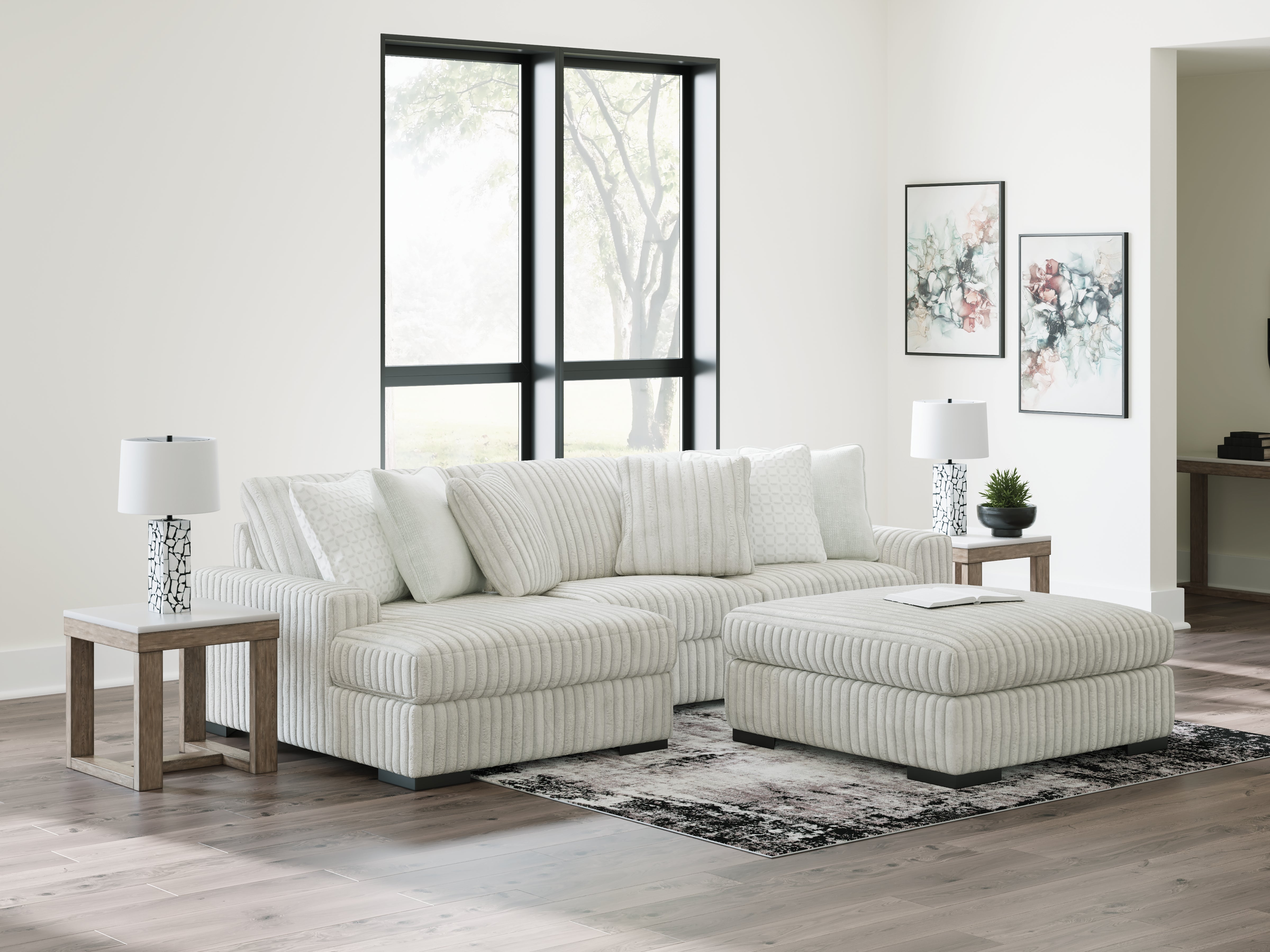 Elite Furniture Outlet - Ashley Furniture - Stupendous Sectional - LAF 2-Piece Sectional with Chaise / Alloy - 25903S7