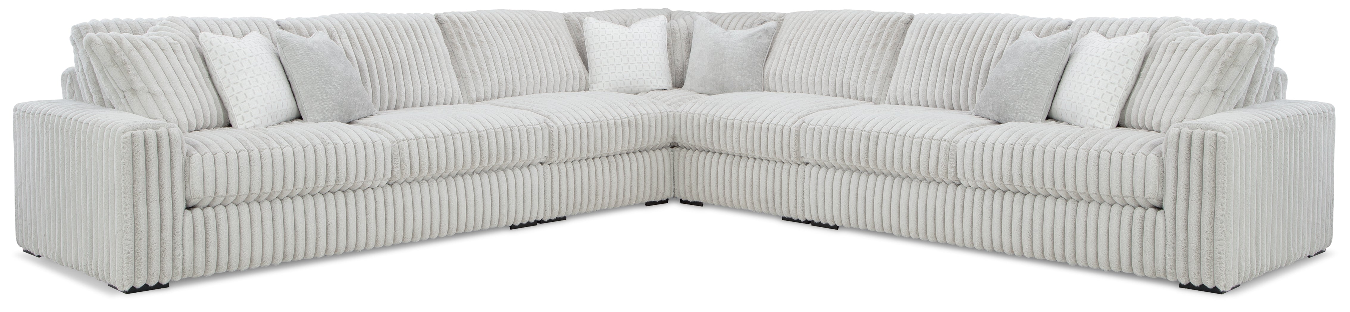 Elite Furniture Outlet - Ashley Furniture - Stupendous Sectional - RAF 3-Piece Sectional with Double Chaise / Alloy - 25903S4