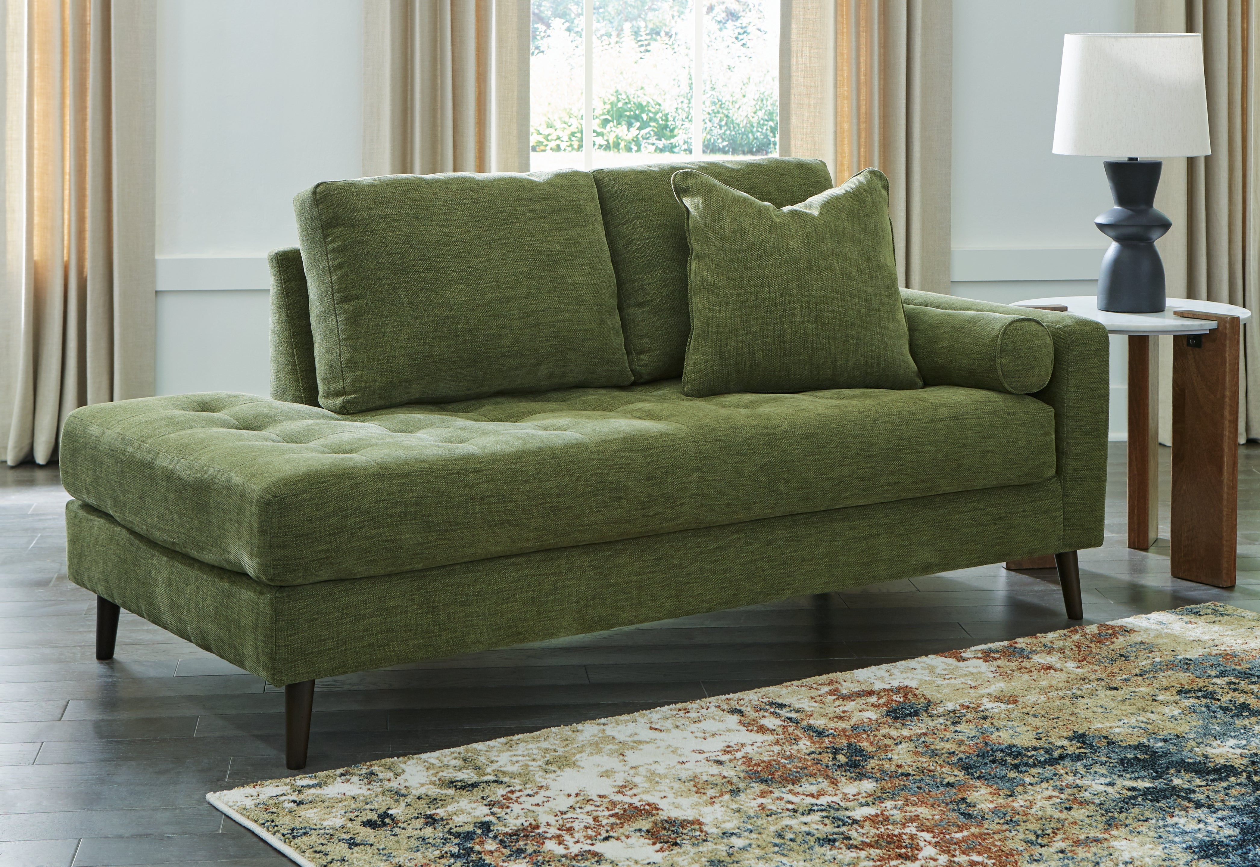 Elite Furniture Outlet - Ashley Furniture - Bixler Living Room - RAF Corner Chaise / Olive - 2610717