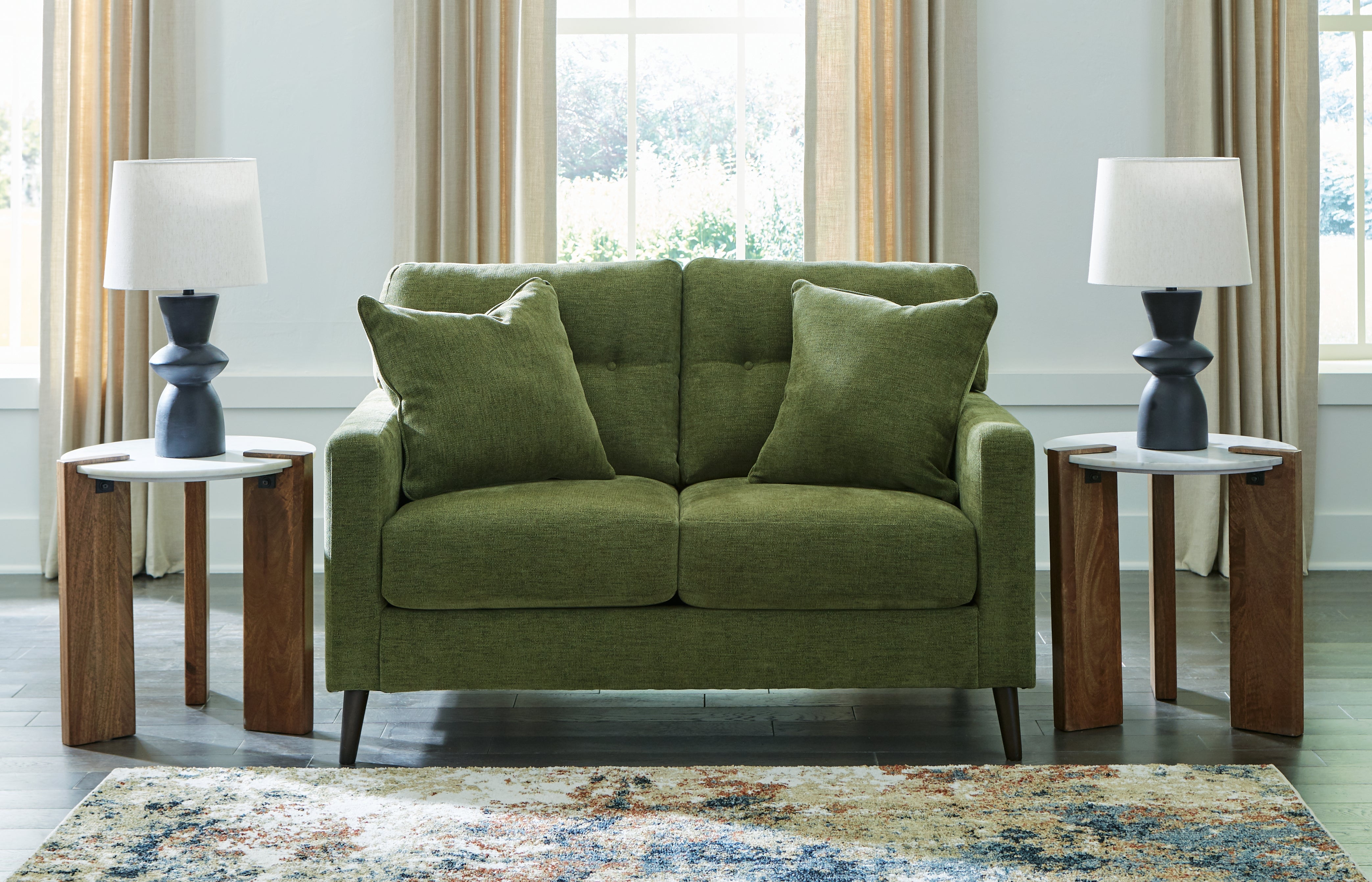 Elite Furniture Outlet - Ashley Furniture - Bixler Living Room - Loveseat / Olive - 2610735