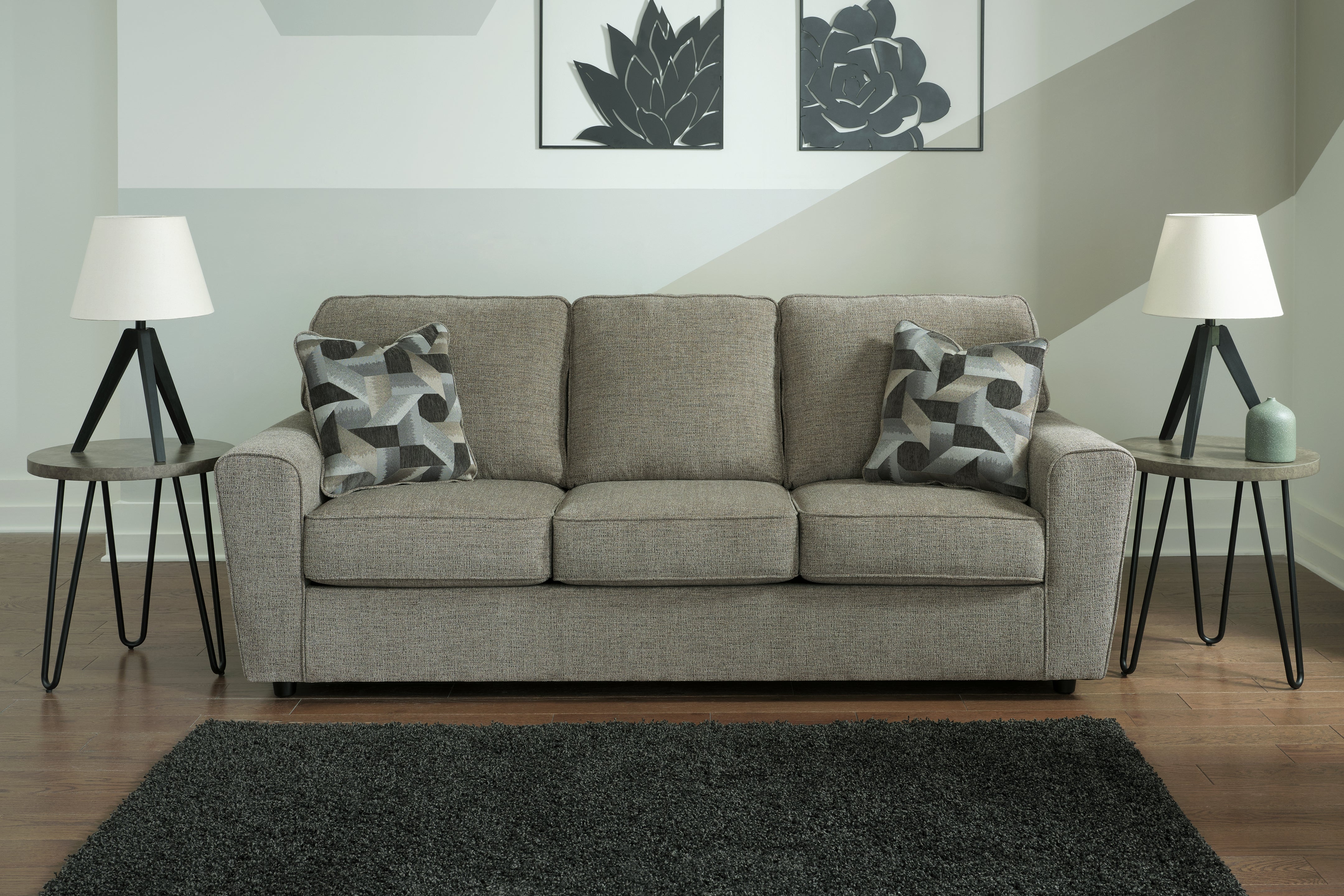 Elite Furniture Outlet - Ashley Furniture - Cascilla Living Room - Sofa / Pewter - 2680538