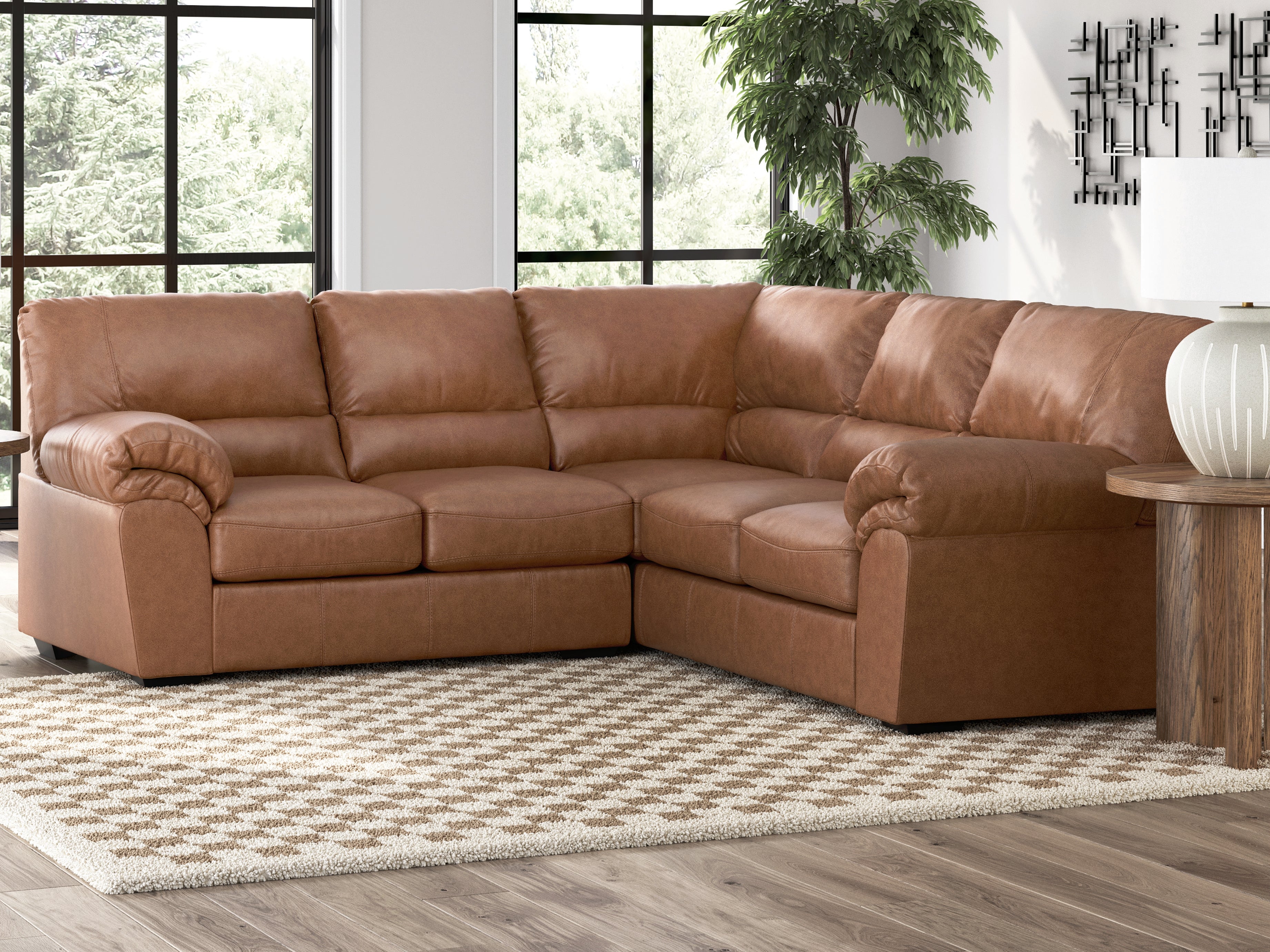 Elite Furniture Outlet - Ashley Furniture - WillowBend Sectional - RAF 2-Piece Sectional / Caramel - PC27704S1