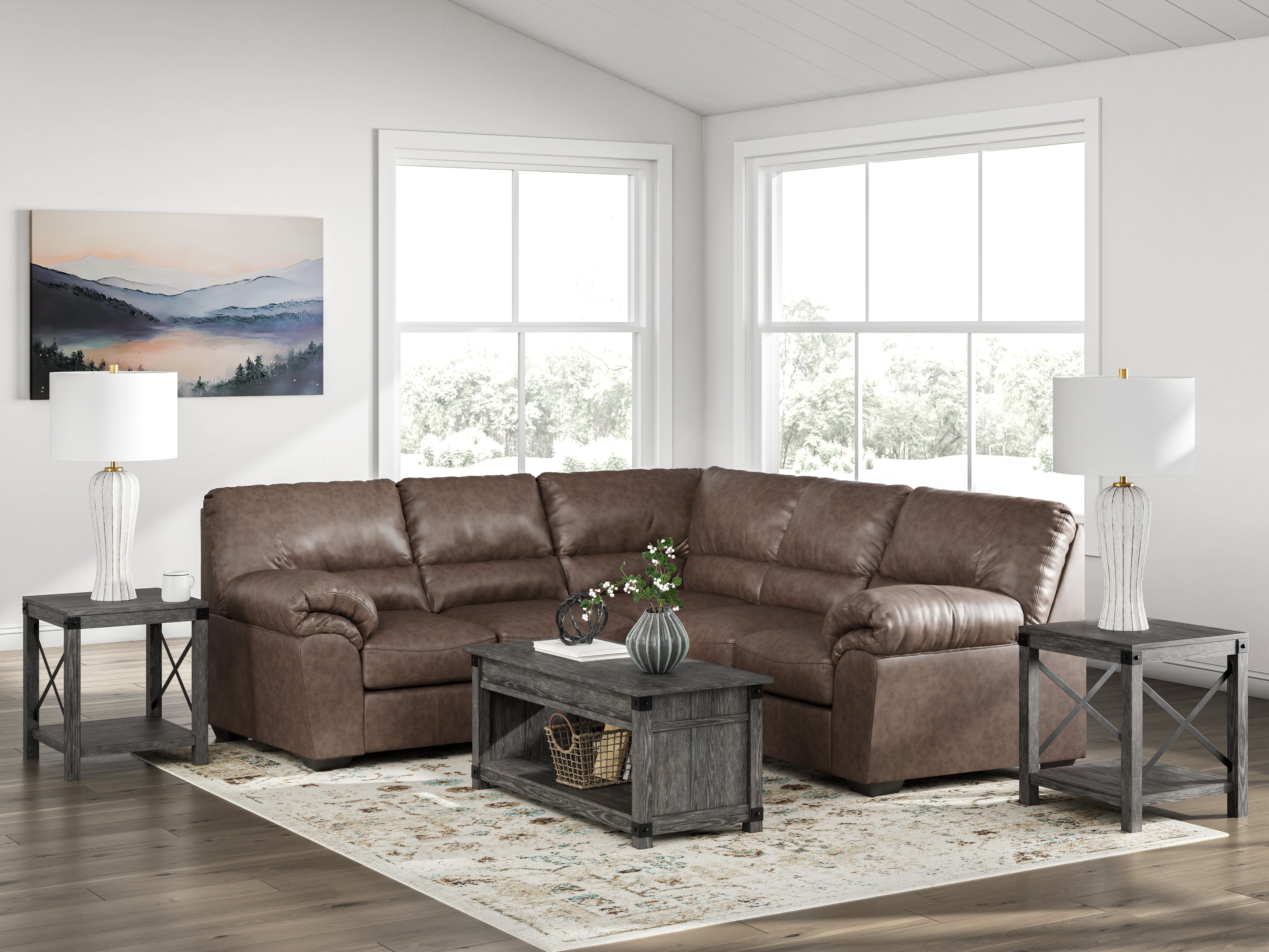 Elite Furniture Outlet - Ashley Furniture - WillowBend Sectional - LAF 2-Piece Sectional / Umber - PC27705S2