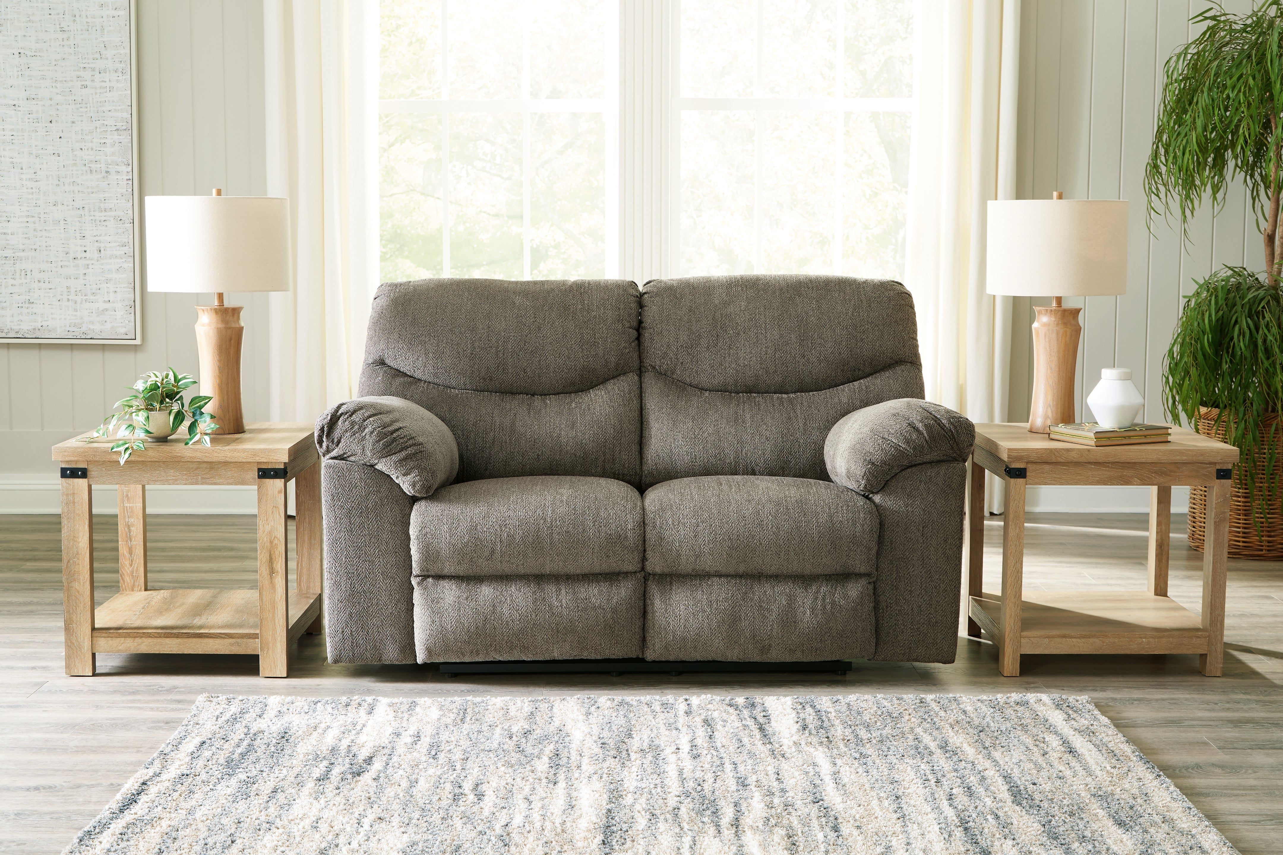 Elite Furniture Outlet - Ashley Furniture - Alphons Living Room - Reclining Loveseat / Putty - 2820186
