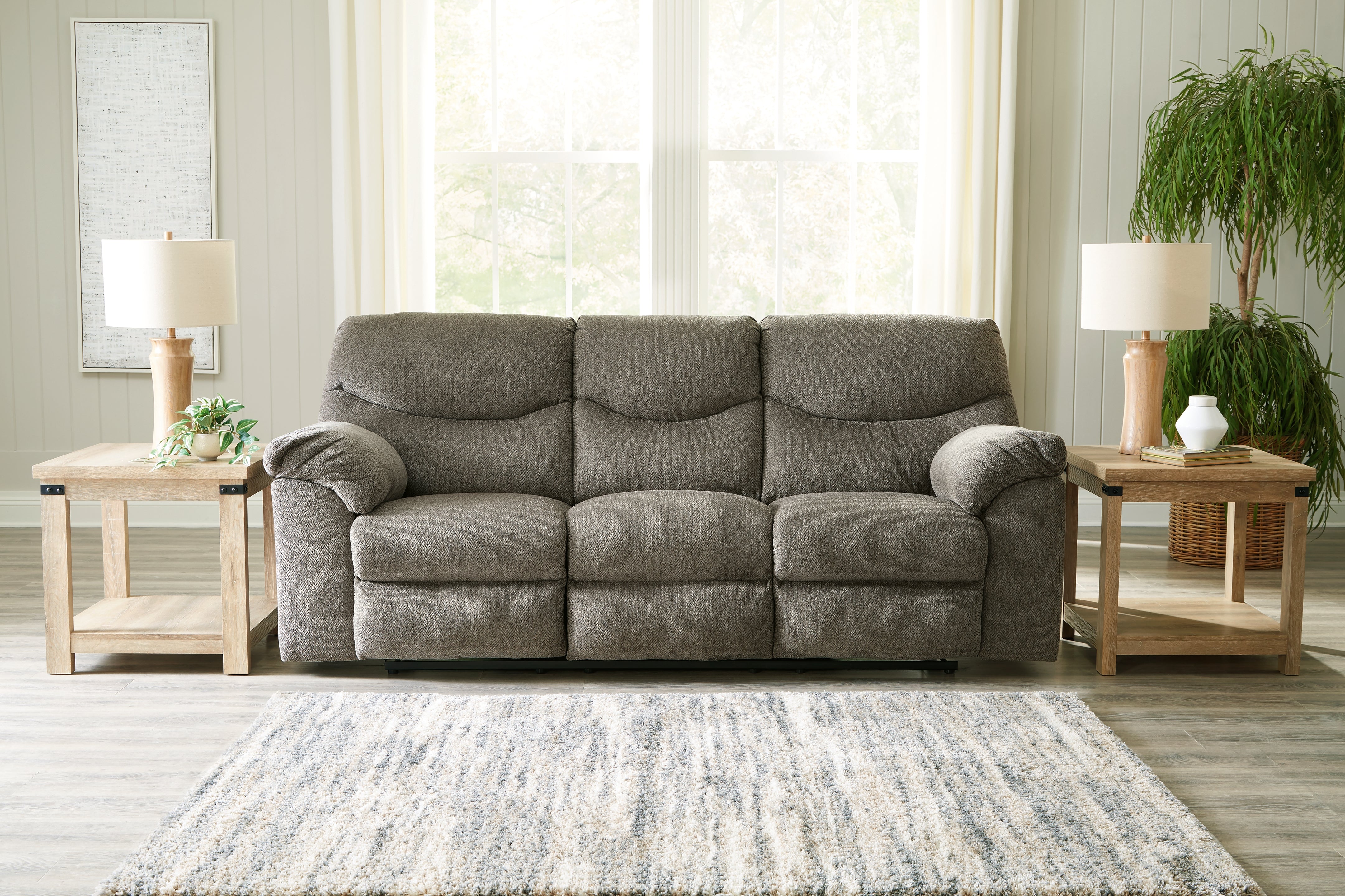 Elite Furniture Outlet - Ashley Furniture - Alphons Living Room - Reclining Sofa / Putty - 2820188