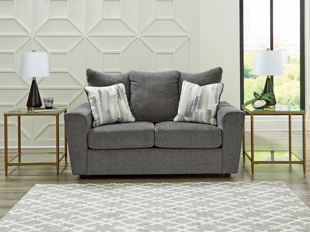 Elite Furniture Outlet - Ashley Furniture - Stairatt Living Room - Loveseat / Gravel - 2850235