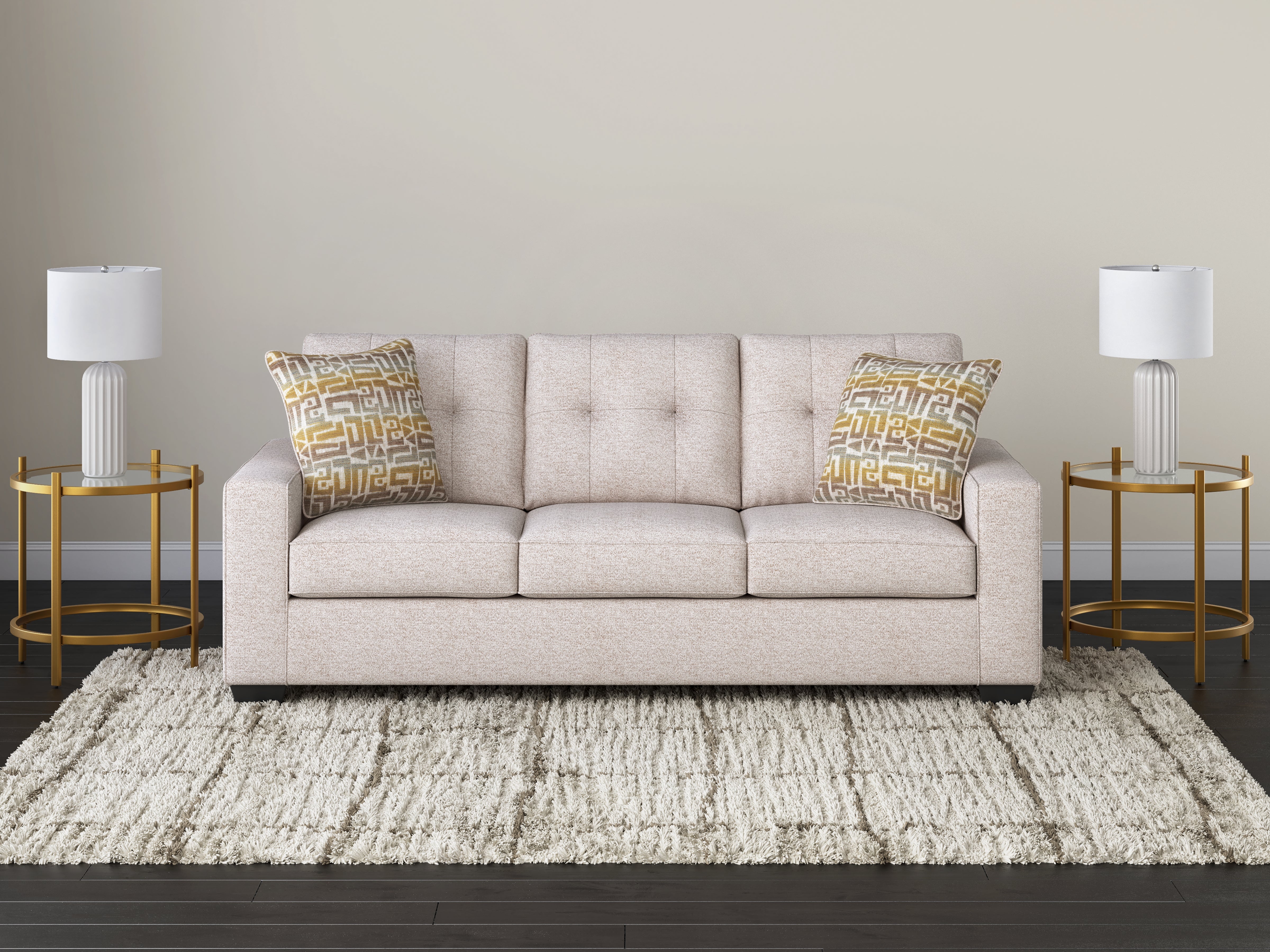 Elite Furniture Outlet - Ashley Furniture - Larimer Living Room - Queen Sofa Sleeper / Stone - PC2920339