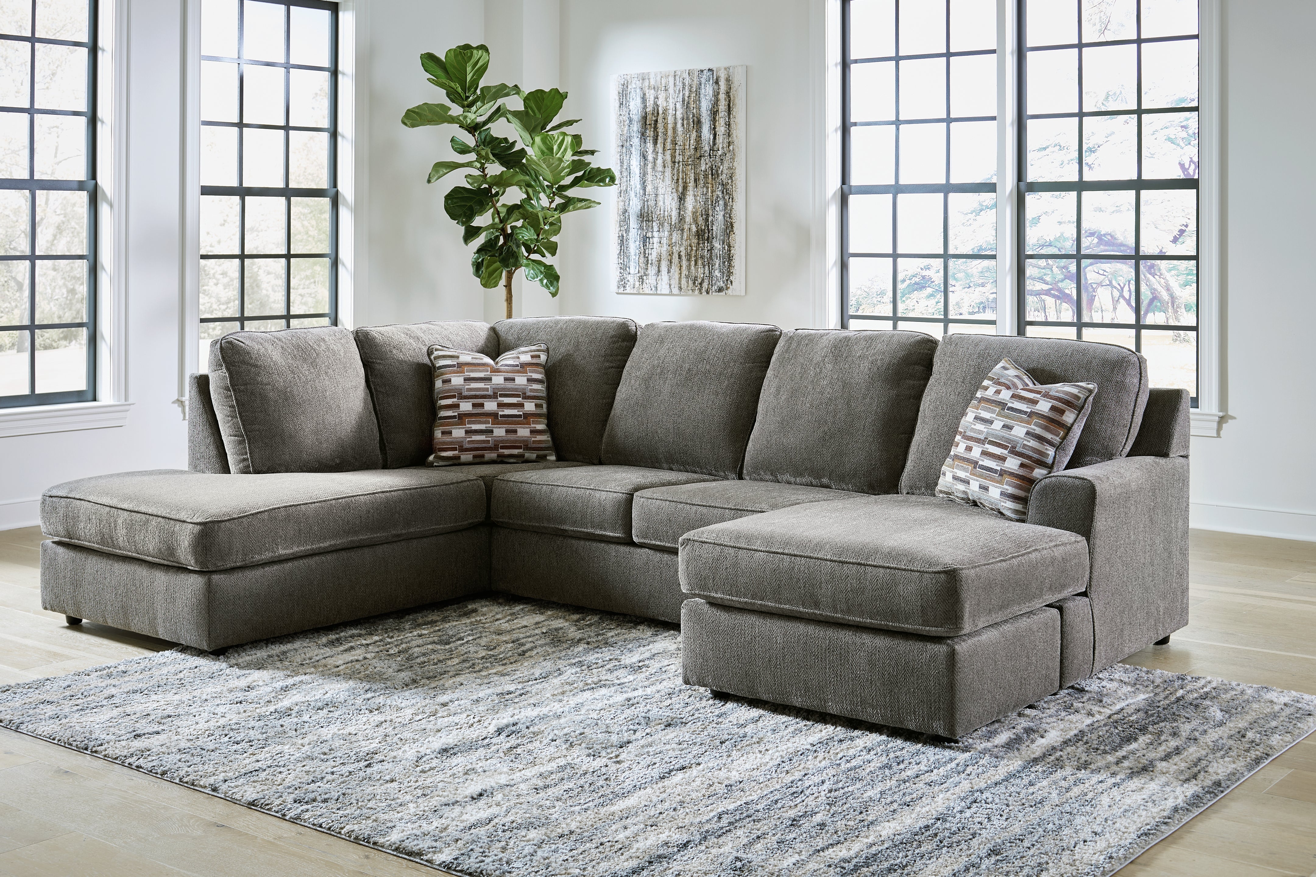 Elite Furniture Outlet - Ashley Furniture - O'Phannon Sectional - RAF 2-Piece Sectional with Chaise / Putty - 29402S2